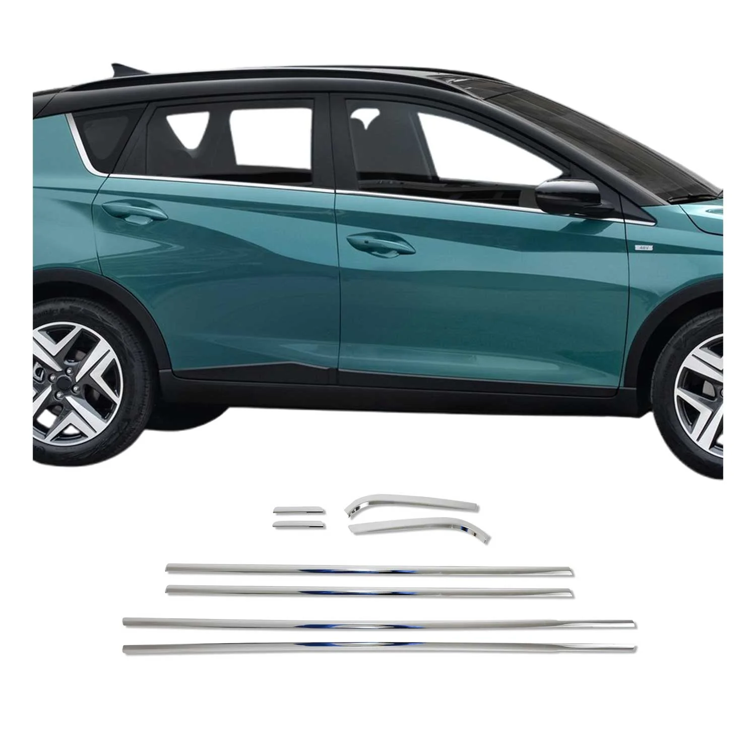 Fensterleisten Zierleisten für Hyundai Bayon 2021-2026 Edelstahl Chrom 8tlg
