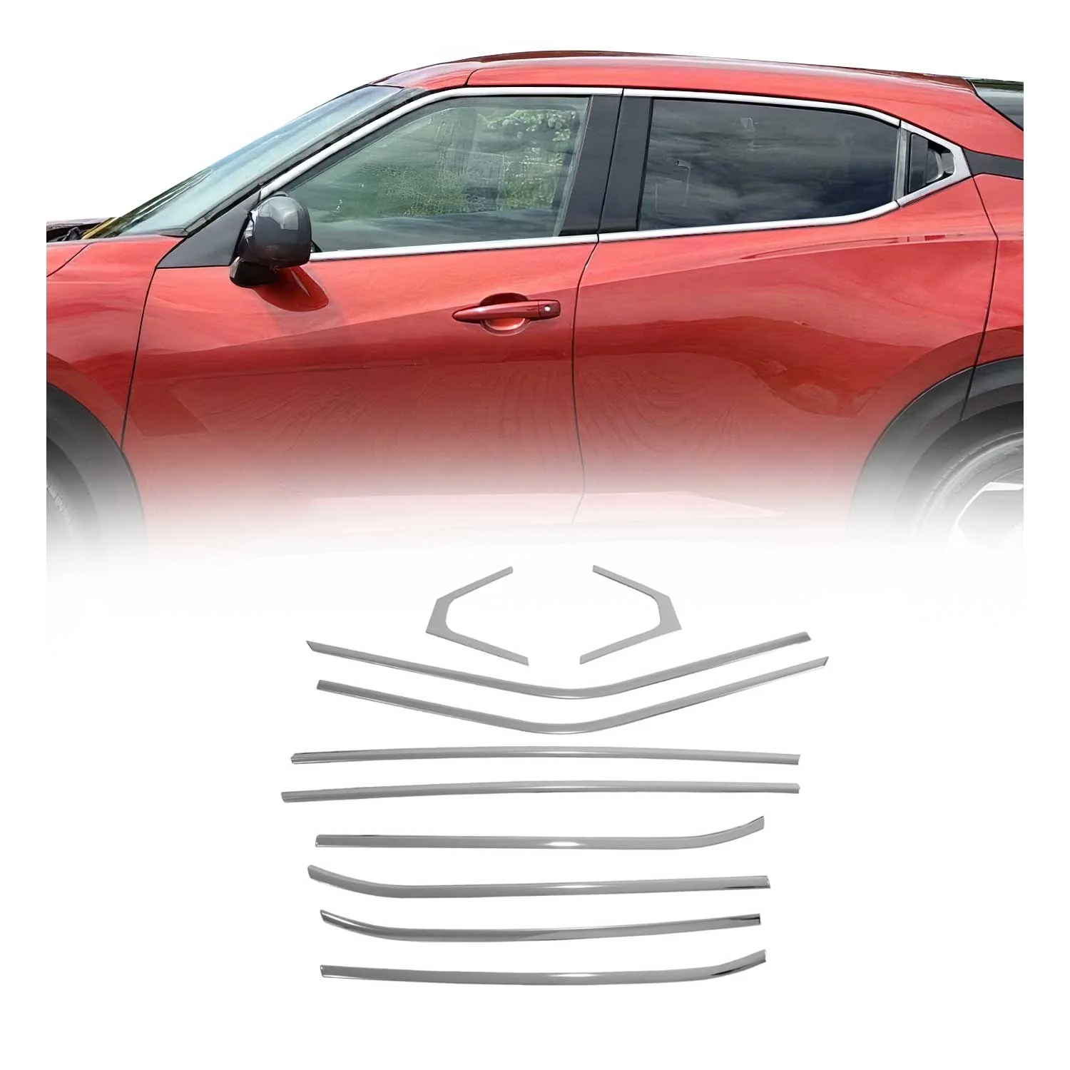 Fensterleisten Zierleisten für Nissan Juke 2019-2026 Edelstahl Chrom 10tlg
