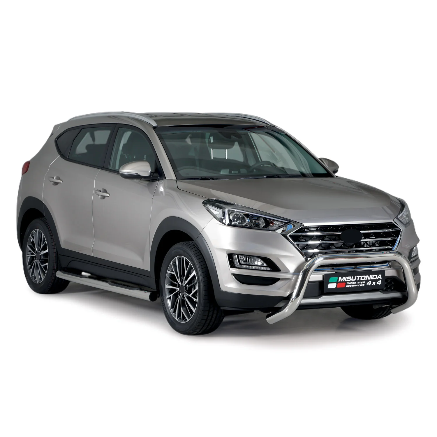 Frontbügel Frontschutzbügel für Hyundai Tucson 2018-2021 ø76mm Stahl Silber