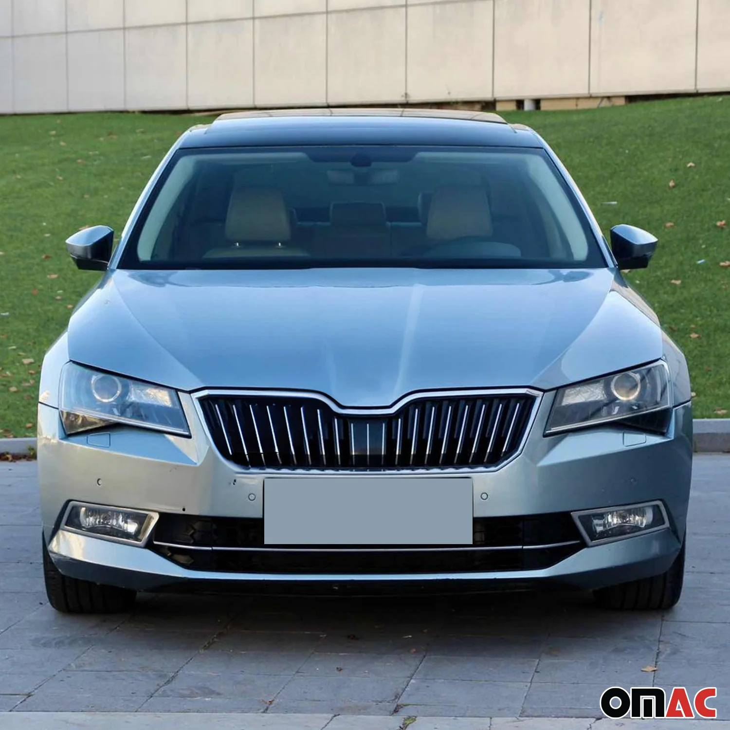 Frontgrill Leiste für Skoda Superb III 2015-2019 Edelstahl Chrom 3 Tlg - Image 2