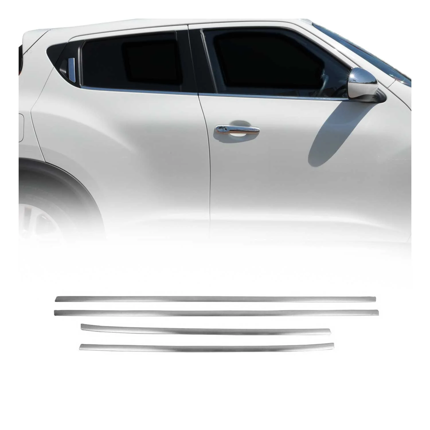 Fensterleisten Zierleisten für Nissan Juke 2010-2020 Edelstahl Chrom 4tlg