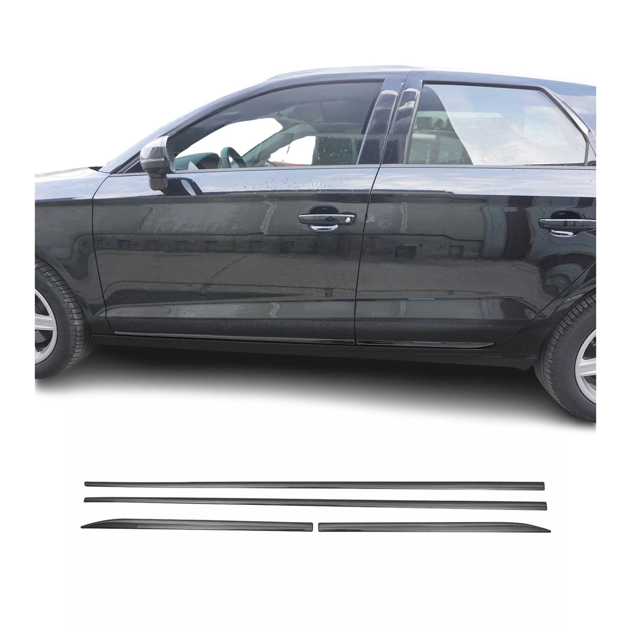 Seitentürleiste Türschutzleiste für Opel Meriva B 2010-2017 Chrom Dunkel 4x