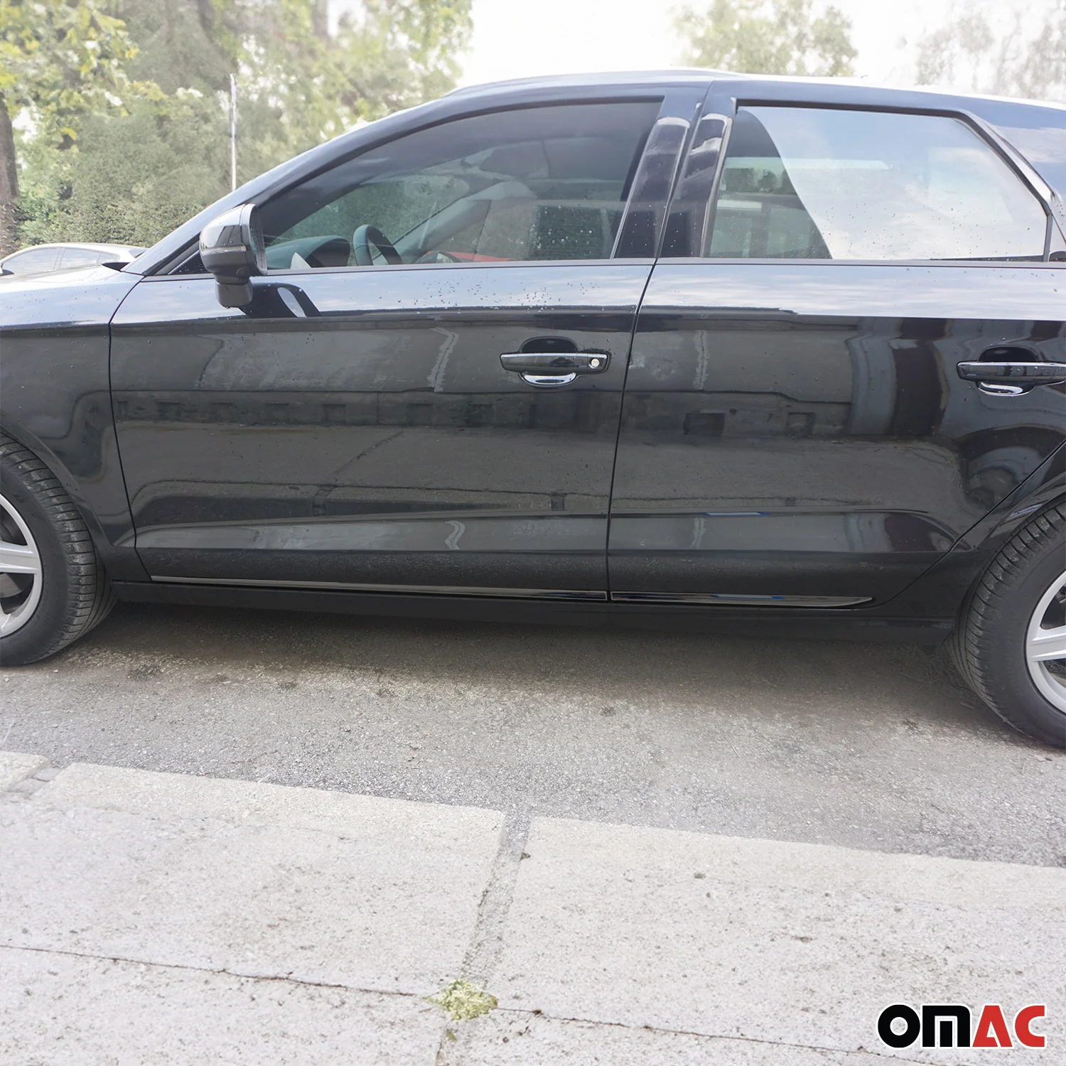 Seitentürleiste Türleisten Türschutzleiste für VW Polo 2001-2009 Chrom Dunkel 4x - Image 2