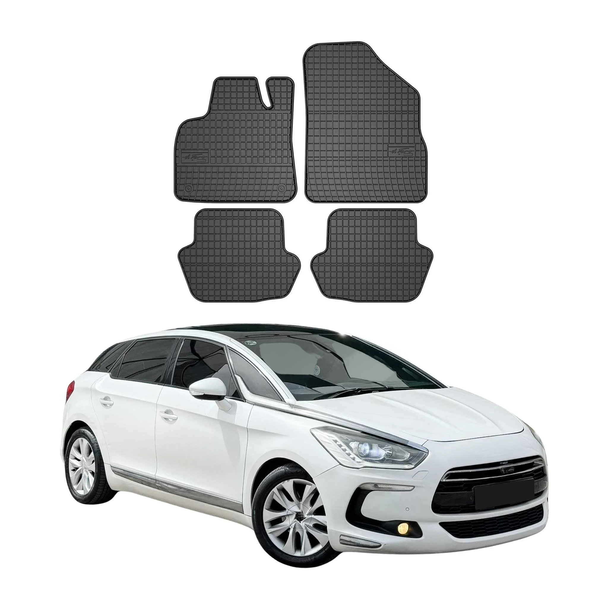 OMAC Gummi Fußmatten für Citroen DS5 2011-2015 Automatten Gummi Schwarz 4tlg