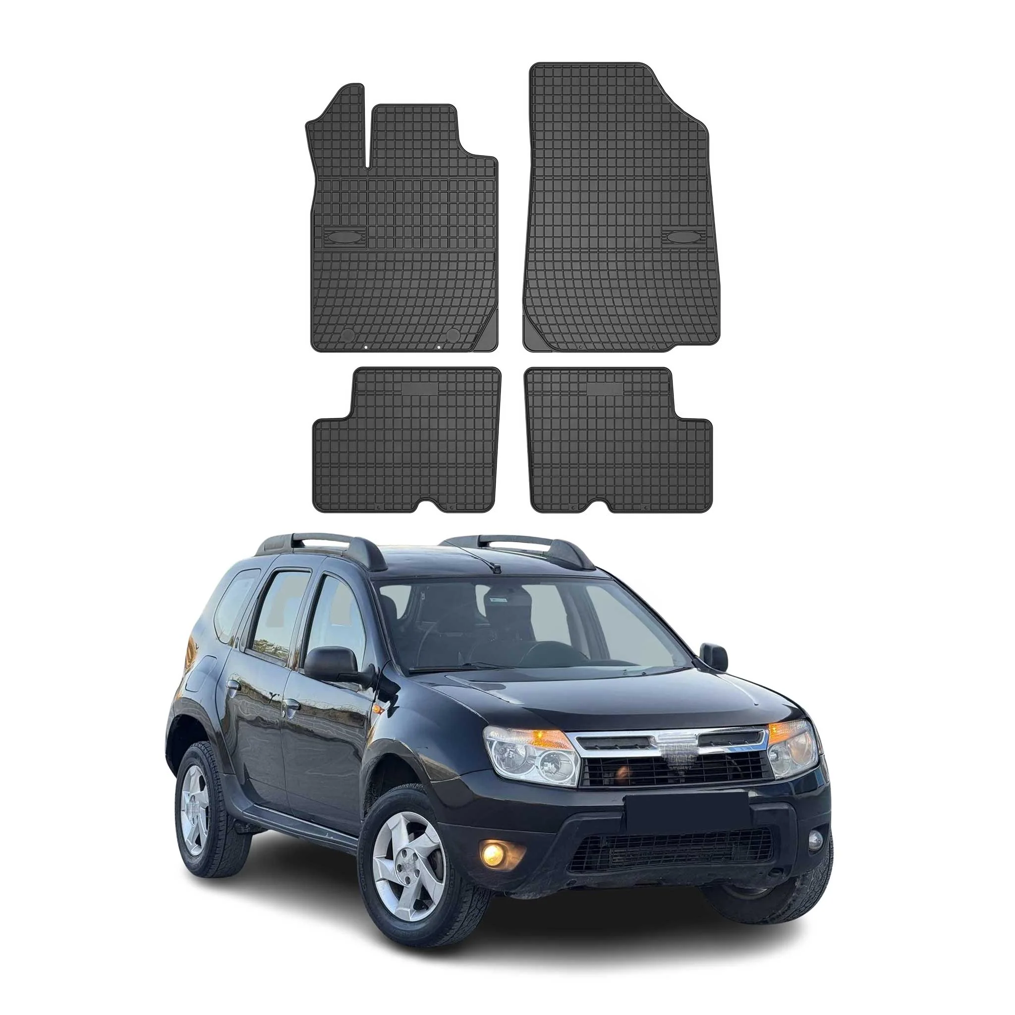 OMAC Gummi Fußmatten für Dacia Duster 2010-2013 Automatten Gummi Schwarz 4tlg