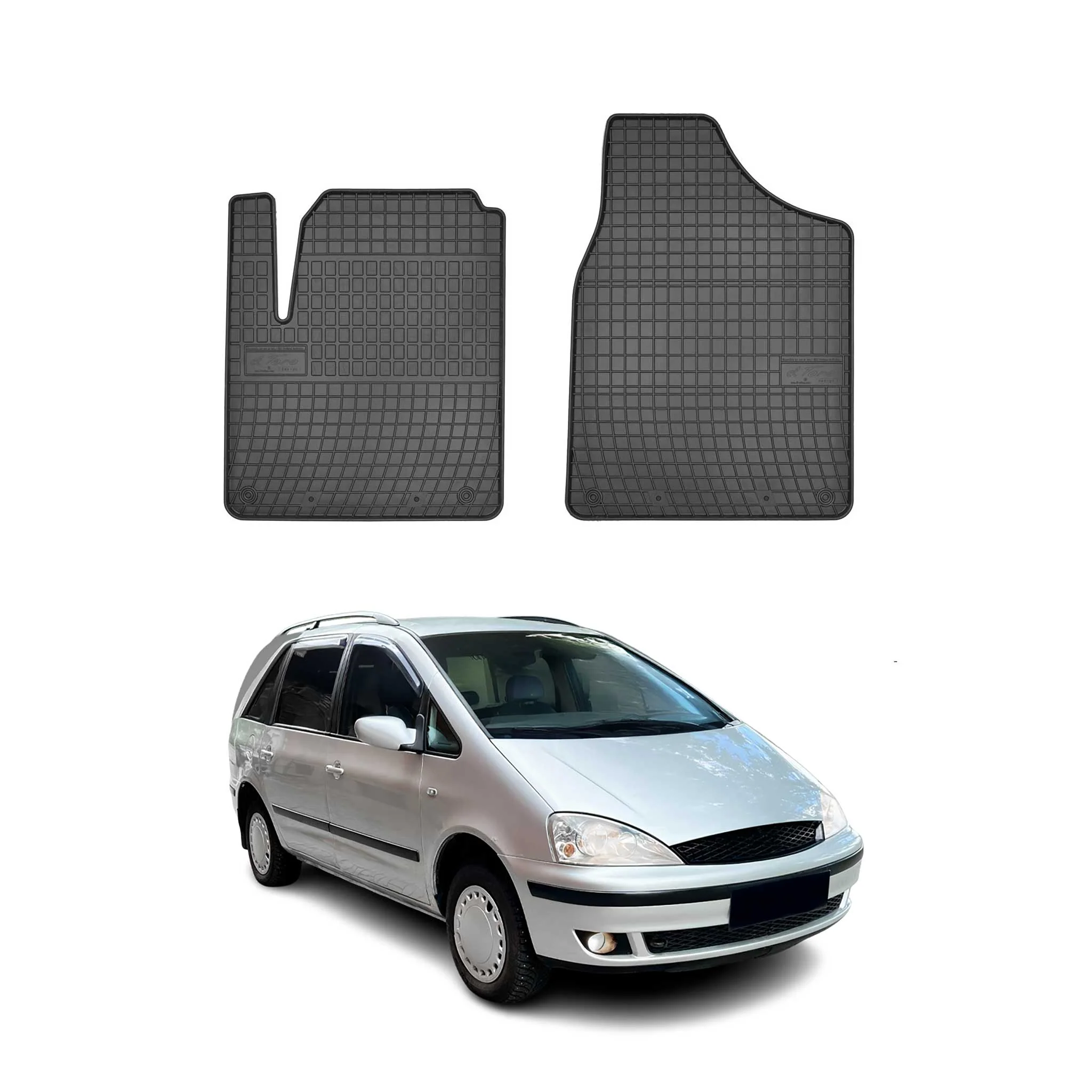 OMAC Gummi Fußmatten für Ford Galaxy 1995-2006 Automatten Gummi Schwarz 2tlg