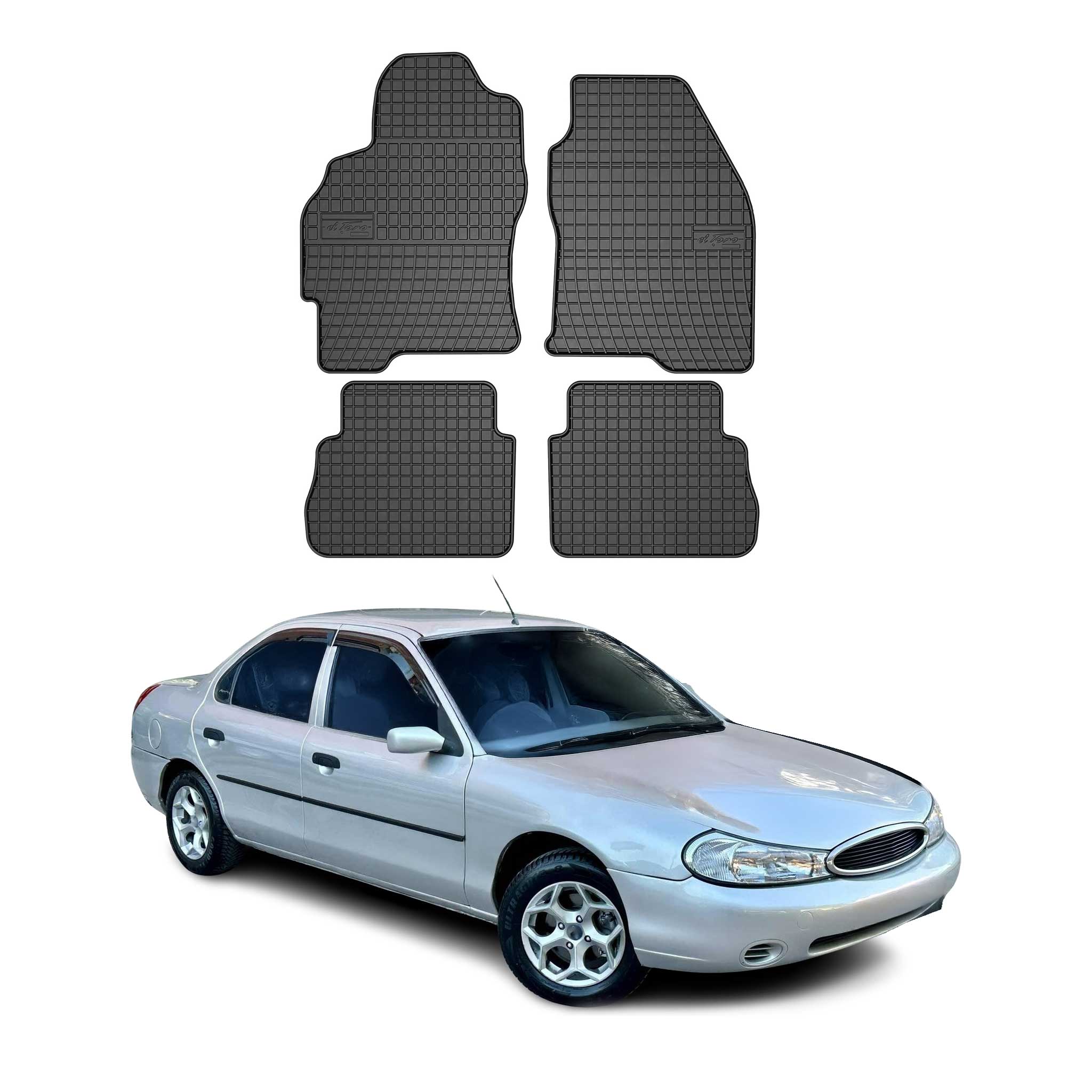 OMAC Gummi Fußmatten für Ford Mondeo mk2 1996-2000 Gummi Schwarz 4tlg