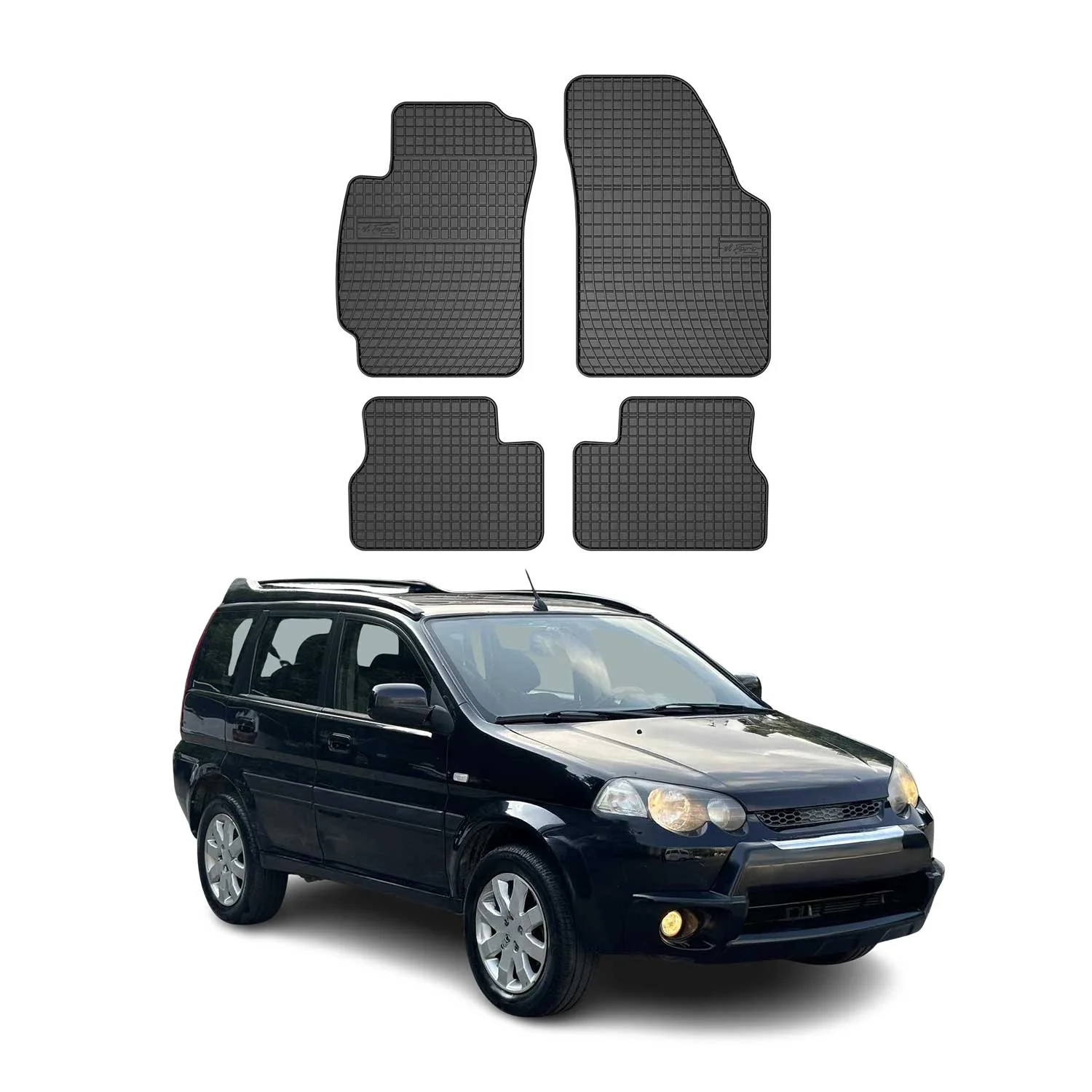 OMAC Gummi Fußmatten für Honda HRV 1999-2006 Automatten Gummi Schwarz 4tlg