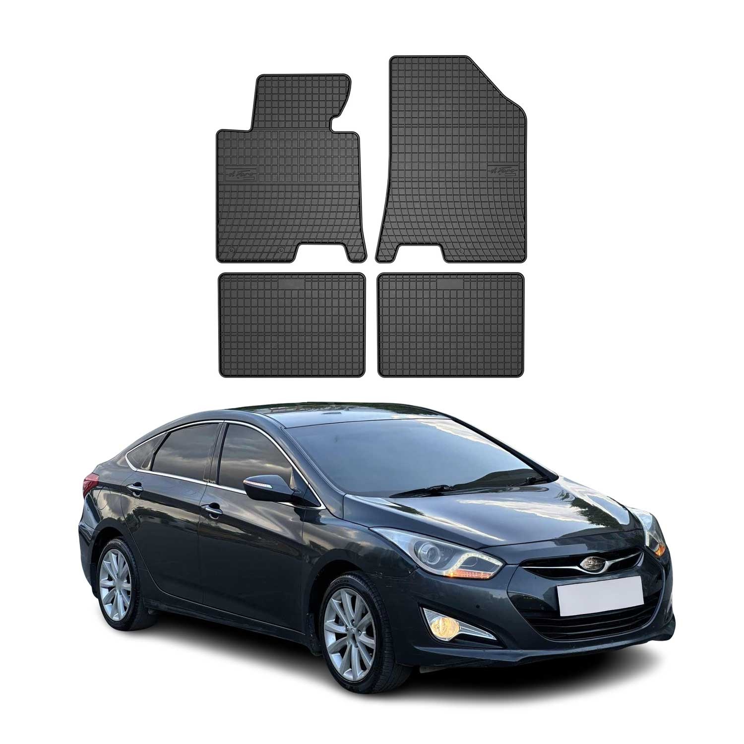 OMAC Gummi Fußmatten für Hyundai i40 2011-2019 Automatten Gummi Schwarz 4tlg