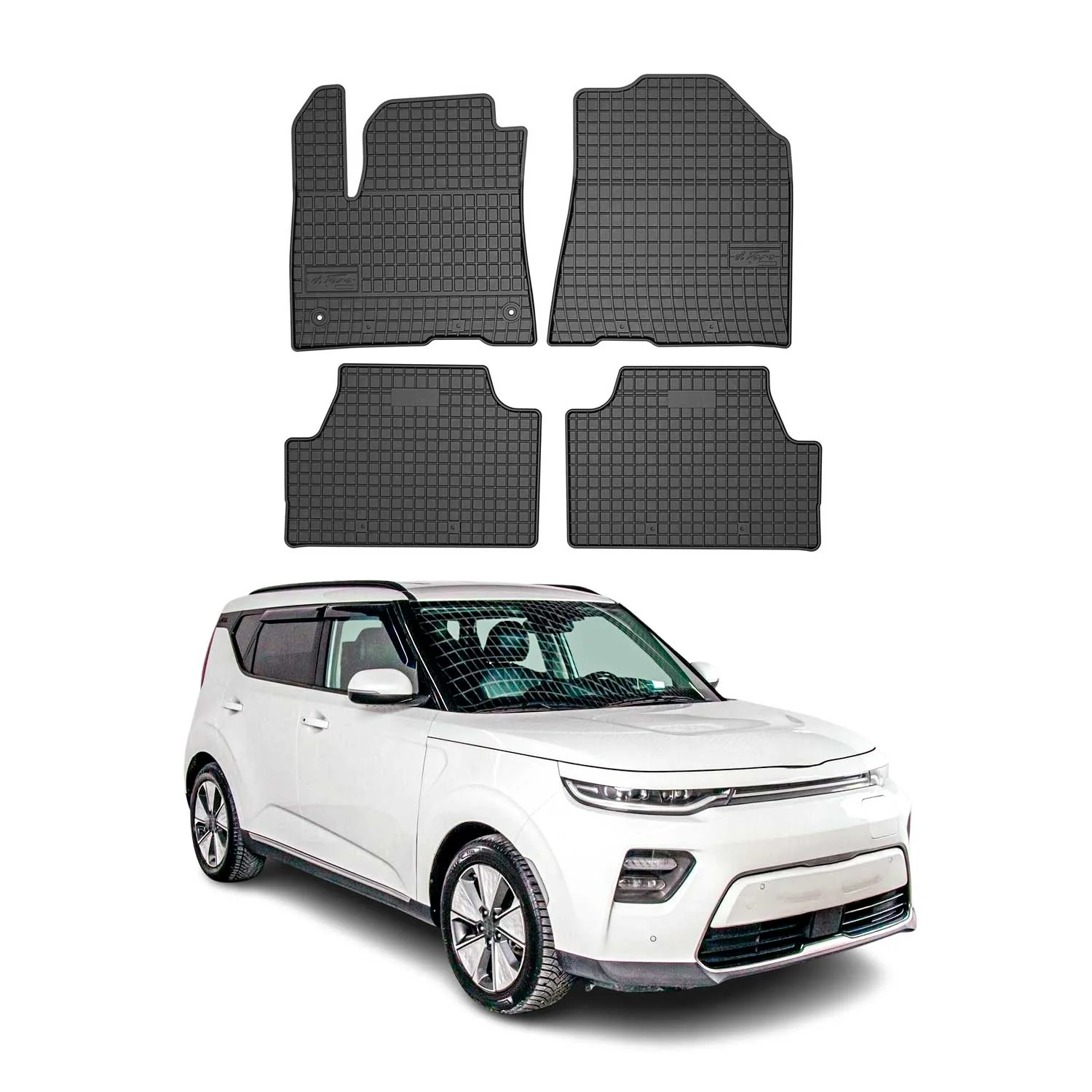 OMAC Gummi Fußmatten für Kia e-Soul 2020-2026 Automatten Gummi Schwarz 4tlg