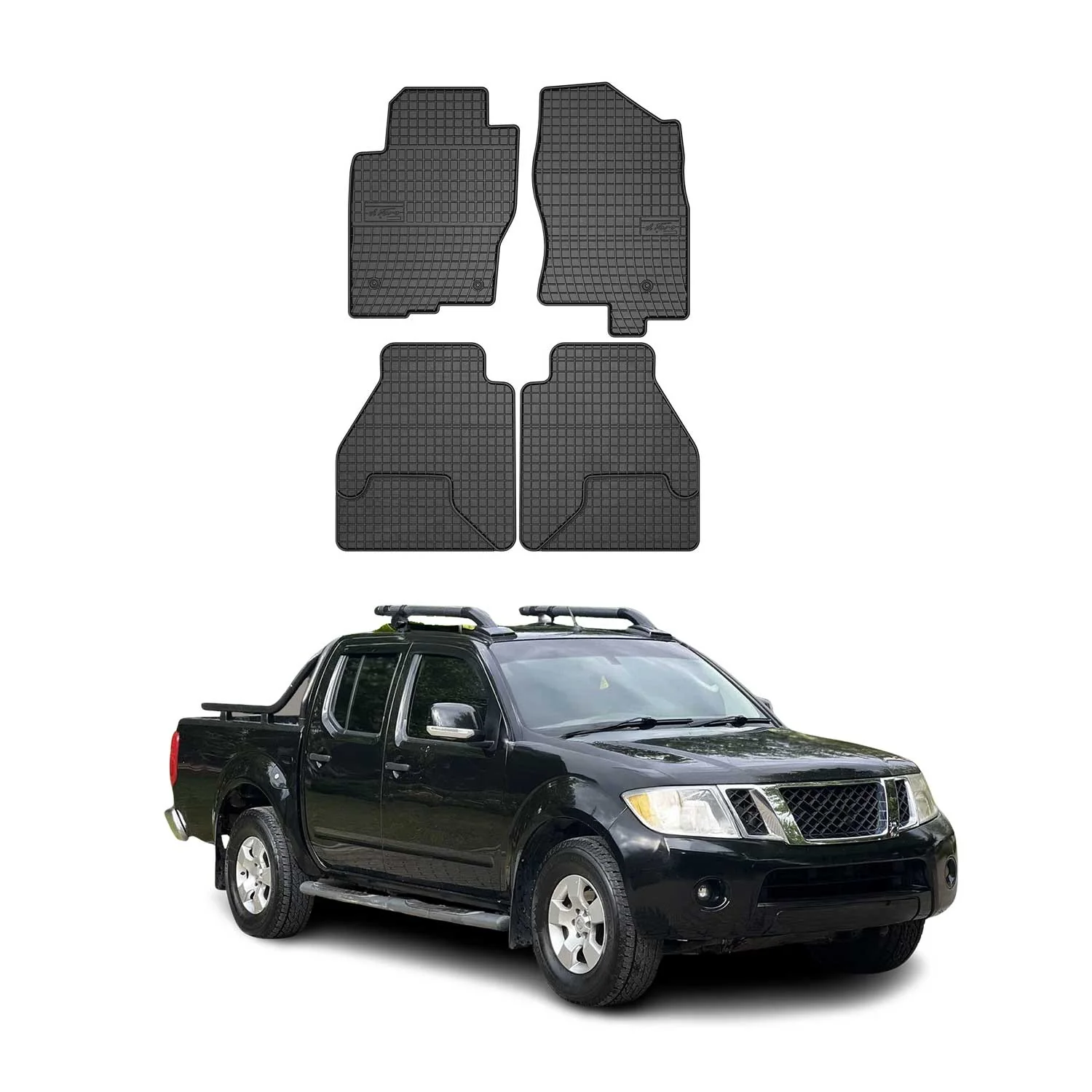 OMAC Gummi Fußmatten für Nissan Pathfinder 2010-2021 Automatten Gummi Schwarz 4x