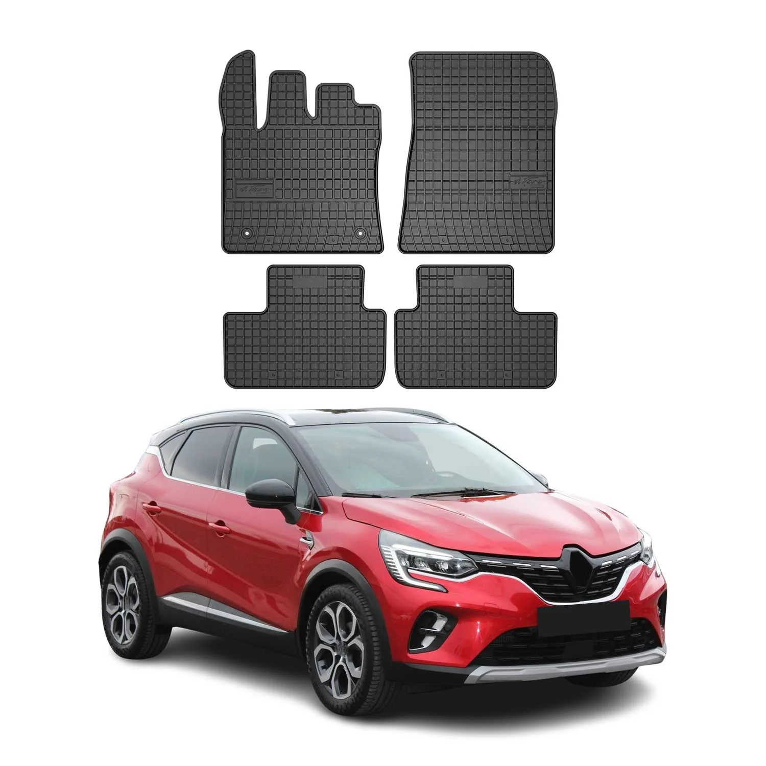 OMAC Gummi Fußmatten für Renault Captur 2019-2026 Automatten Gummi Schwarz 4tlg
