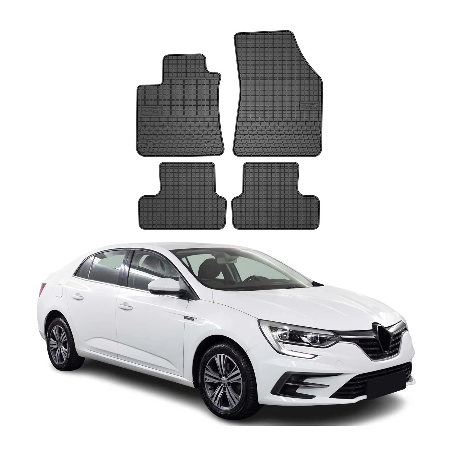 OMAC Gummi Fußmatten für Renault Megane 2016-2022 Automatten Gummi Schwarz 4tlg