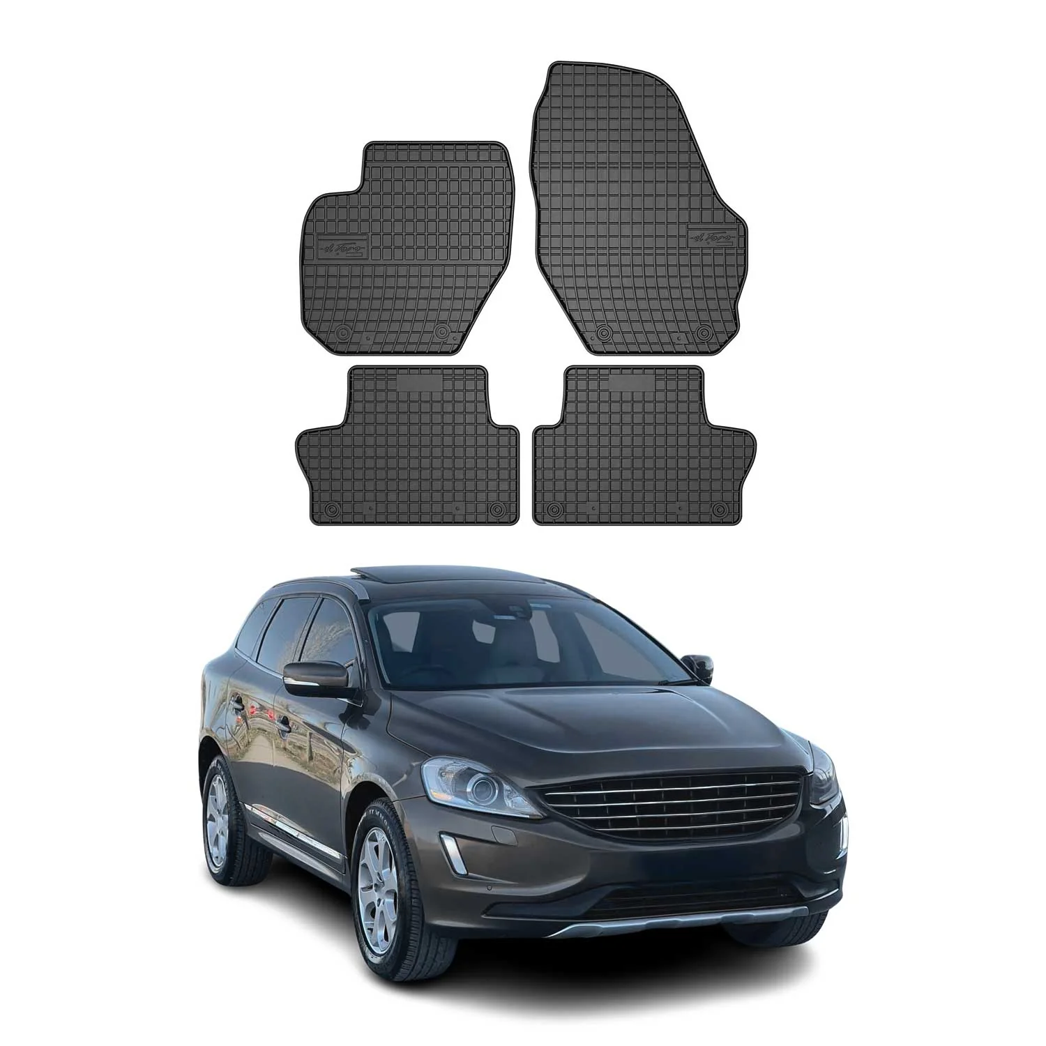 OMAC Gummi Fußmatten für Volvo XC60 2008-2017 Automatten Gummi Schwarz 4tlg