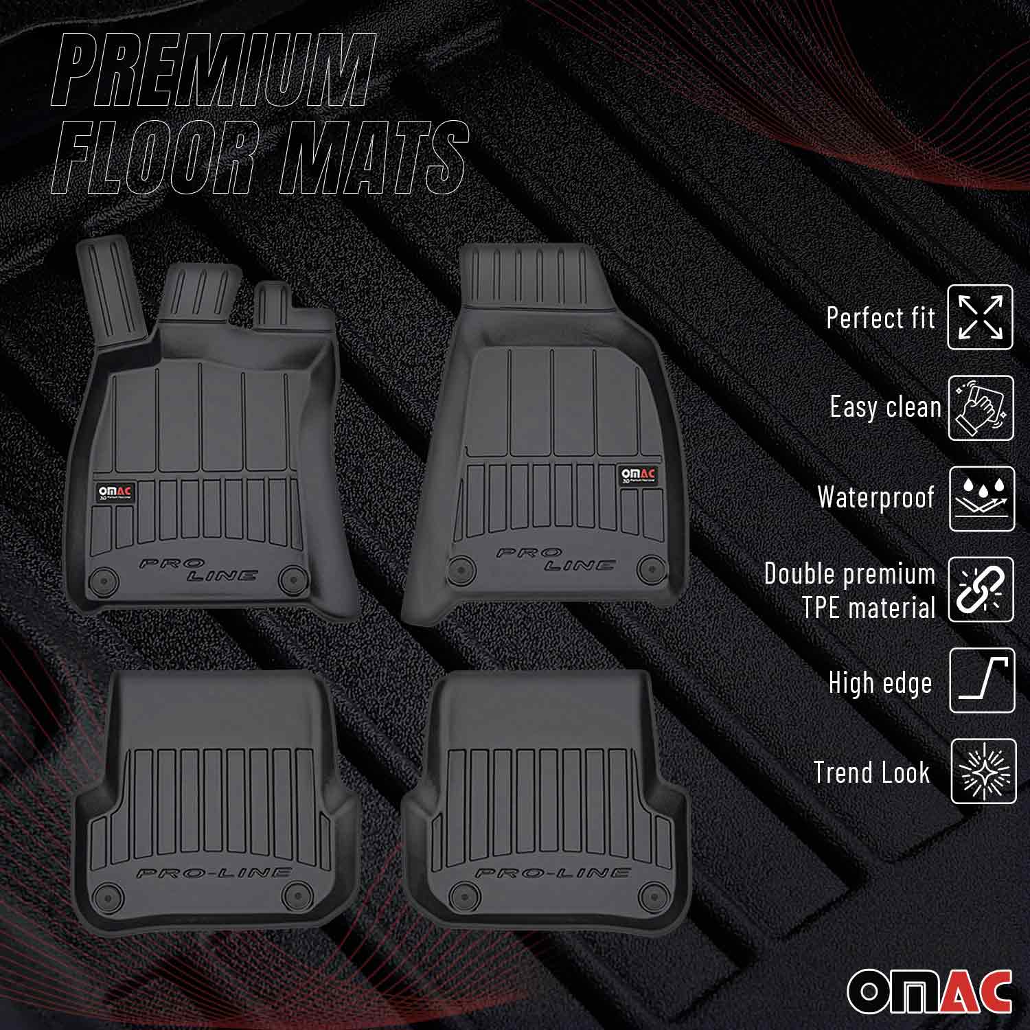 OMAC Gummi Fußmatten für Audi A6 C6 Limo Allroad Avant 2004-2006 Premium TPE 4x - Image 2