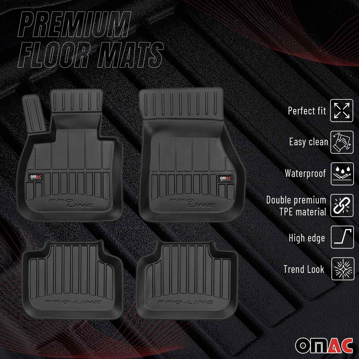 OMAC Gummi Fußmatten für BMW X1 F48 2015-2022 Premium TPE Automatten Schwarz 4x - Image 2