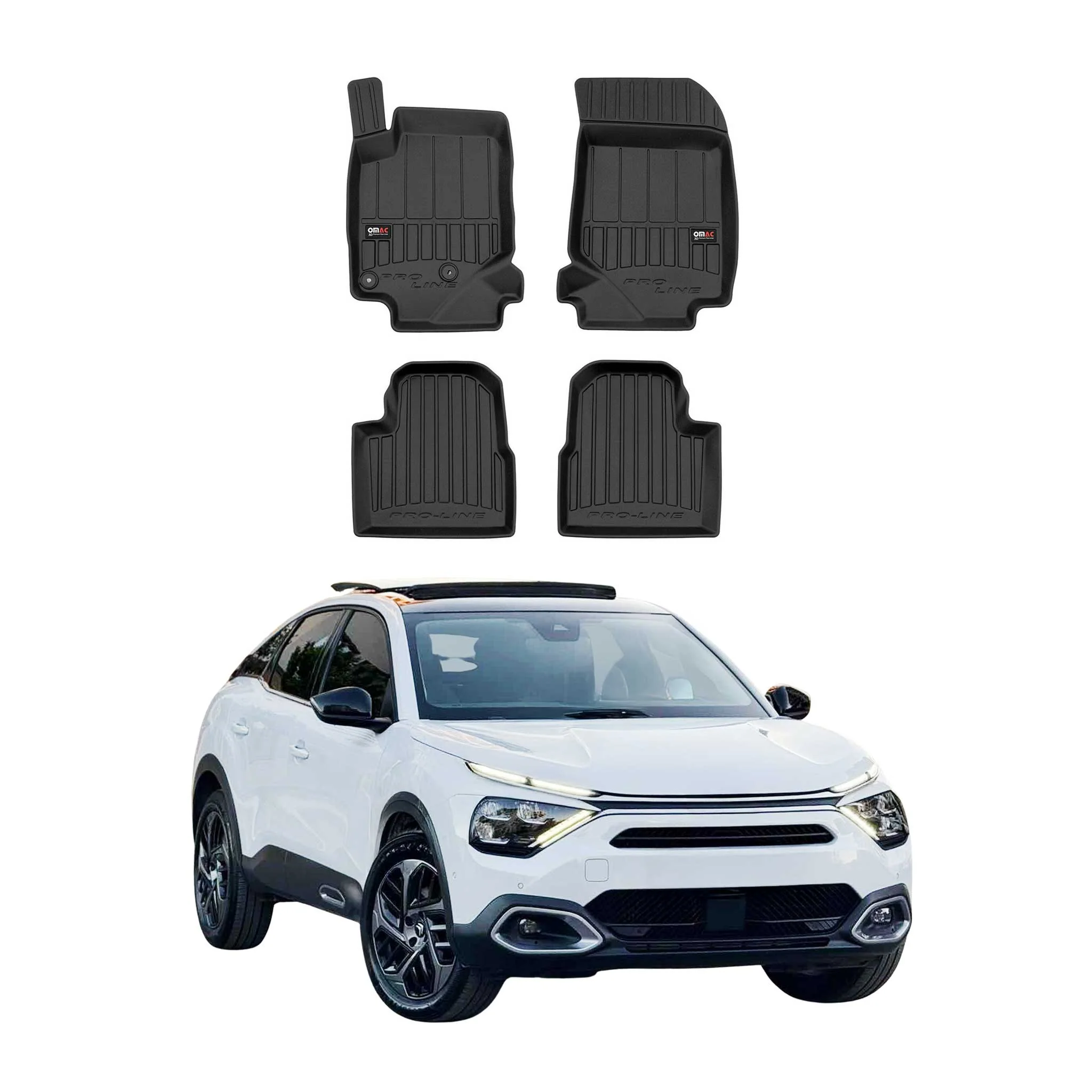OMAC Gummi Fußmatten für Citroen C4 2021-2026 Premium TPE Automatten Schwarz 4x