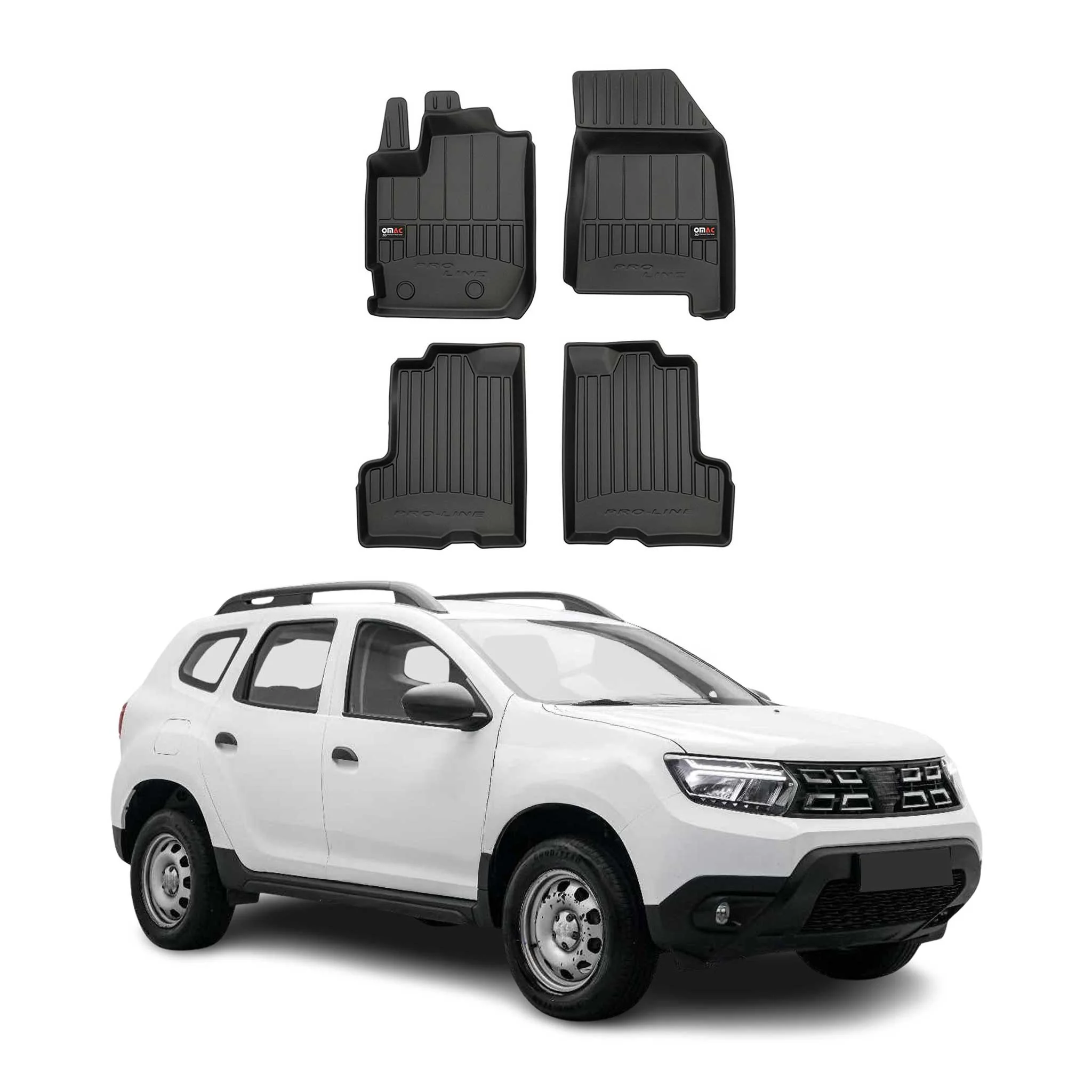 OMAC Gummi Fußmatten für Dacia Duster 2017-2024 Premium TPE Automatten 4tlg
