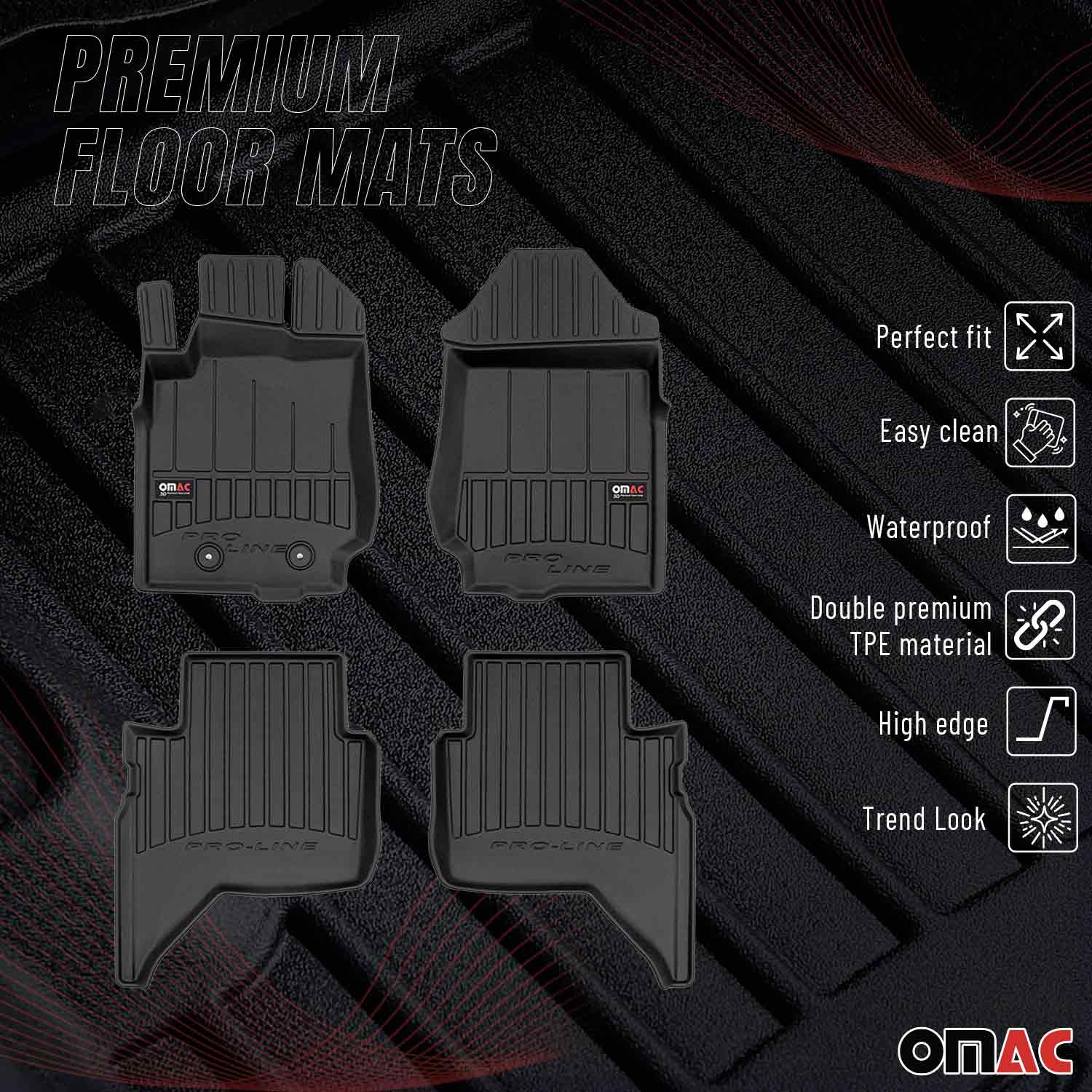 OMAC Gummi Fußmatten für Ford Ranger 2011-2024 Premium TPE Automatten Schwarz 4x - Image 2