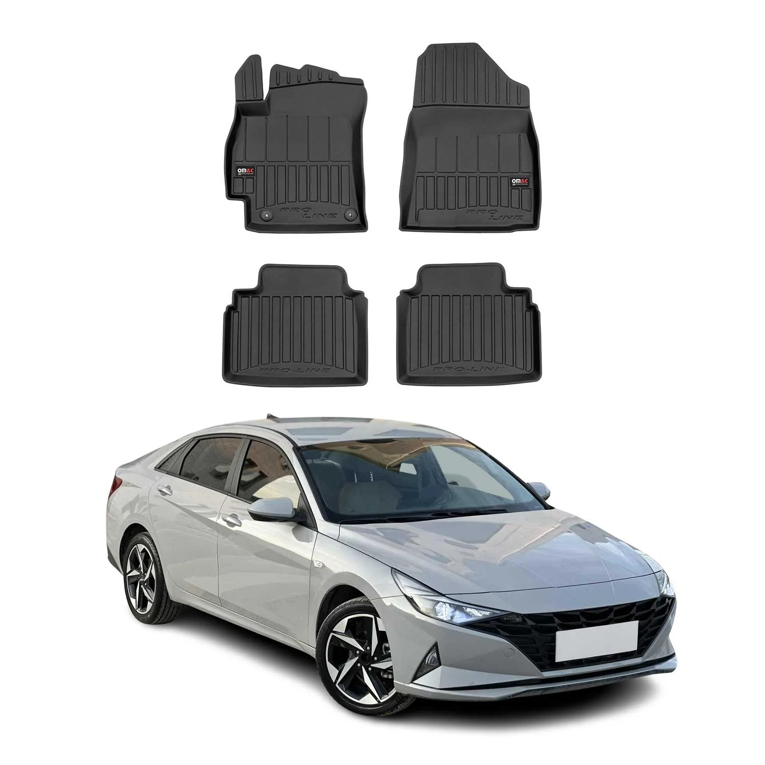 OMAC Gummi Fußmatten für Hyundai Elantra Stufenheck 2021-2026 Premium TPE 4x