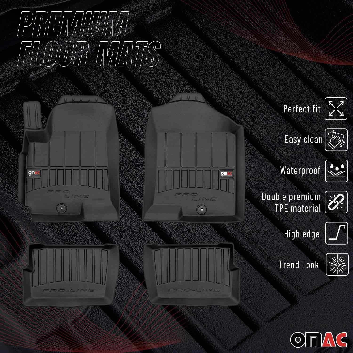 OMAC Gummi Fußmatten für Kia Soul 2009-2013 Premium TPE 3D Automatten Schwarz 4x - Image 2