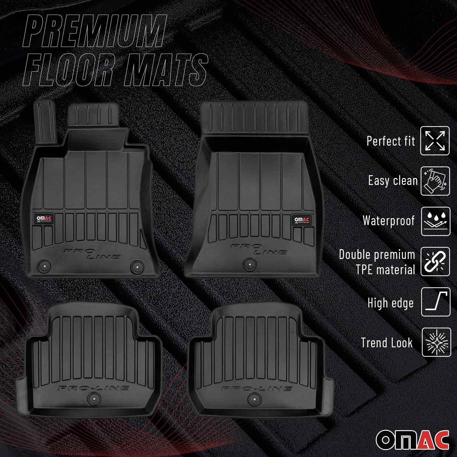 OMAC Gummi Fußmatten für Kia Stinger 2017-2024 Premium TPE Automatten Schwarz 4x - Image 2