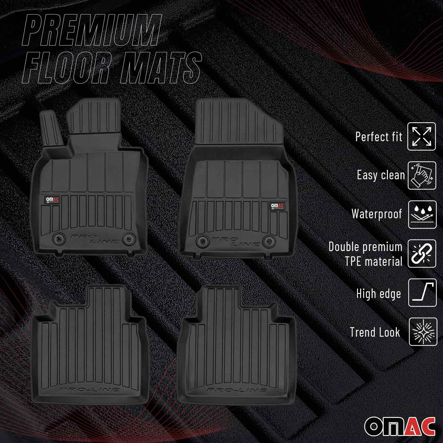 OMAC Gummi Fußmatten für Lexus ES 2019-2025 Premium TPE 3D Automatten Schwarz 4x - Image 2