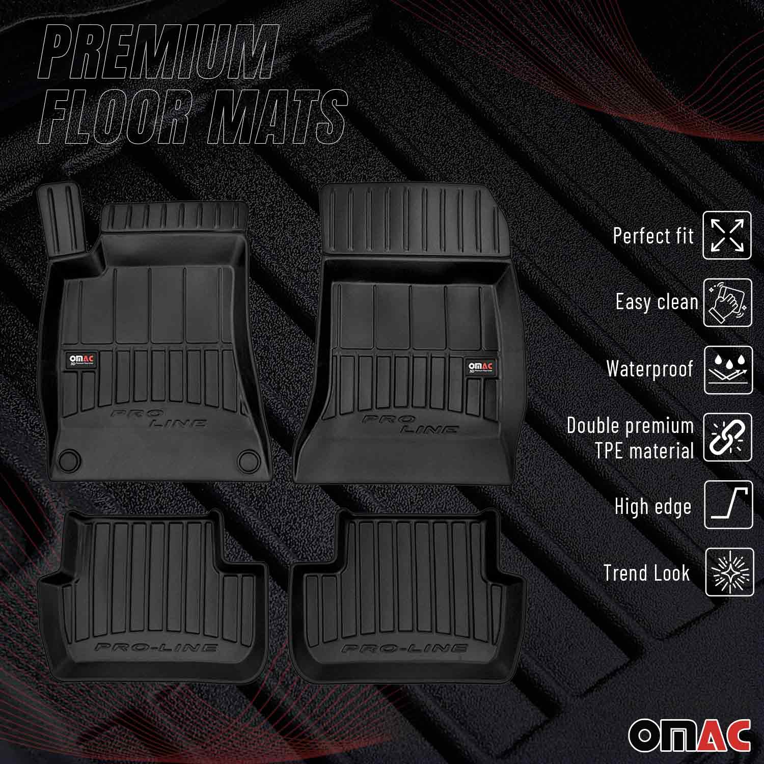 OMAC Gummi Fußmatten für Mercedes B Klasse W242 W246 2011-2018 Premium TPE 4x - Image 2