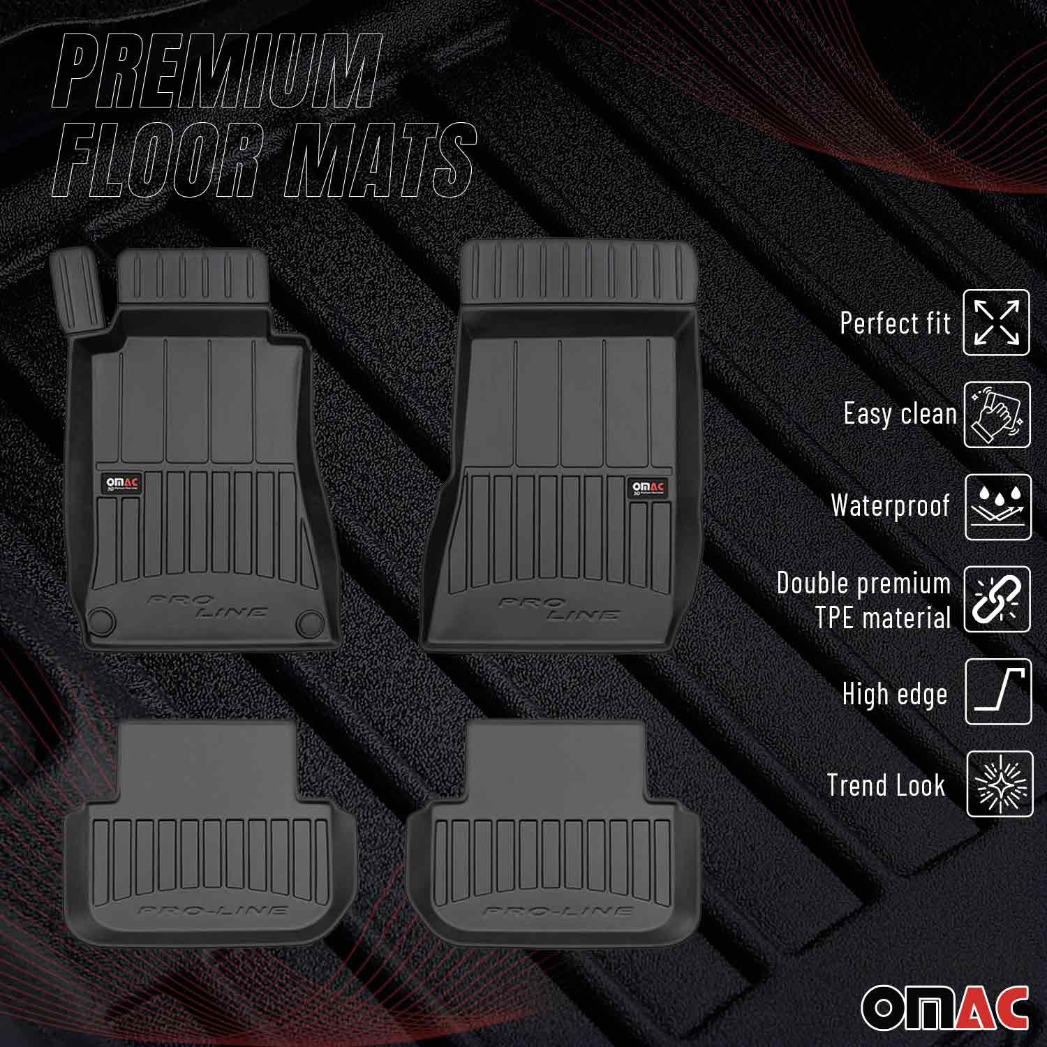 OMAC Gummi Fußmatten für Mercedes CLK C209 A209 2002-2010 Premium TPE Schwarz 4x - Image 2