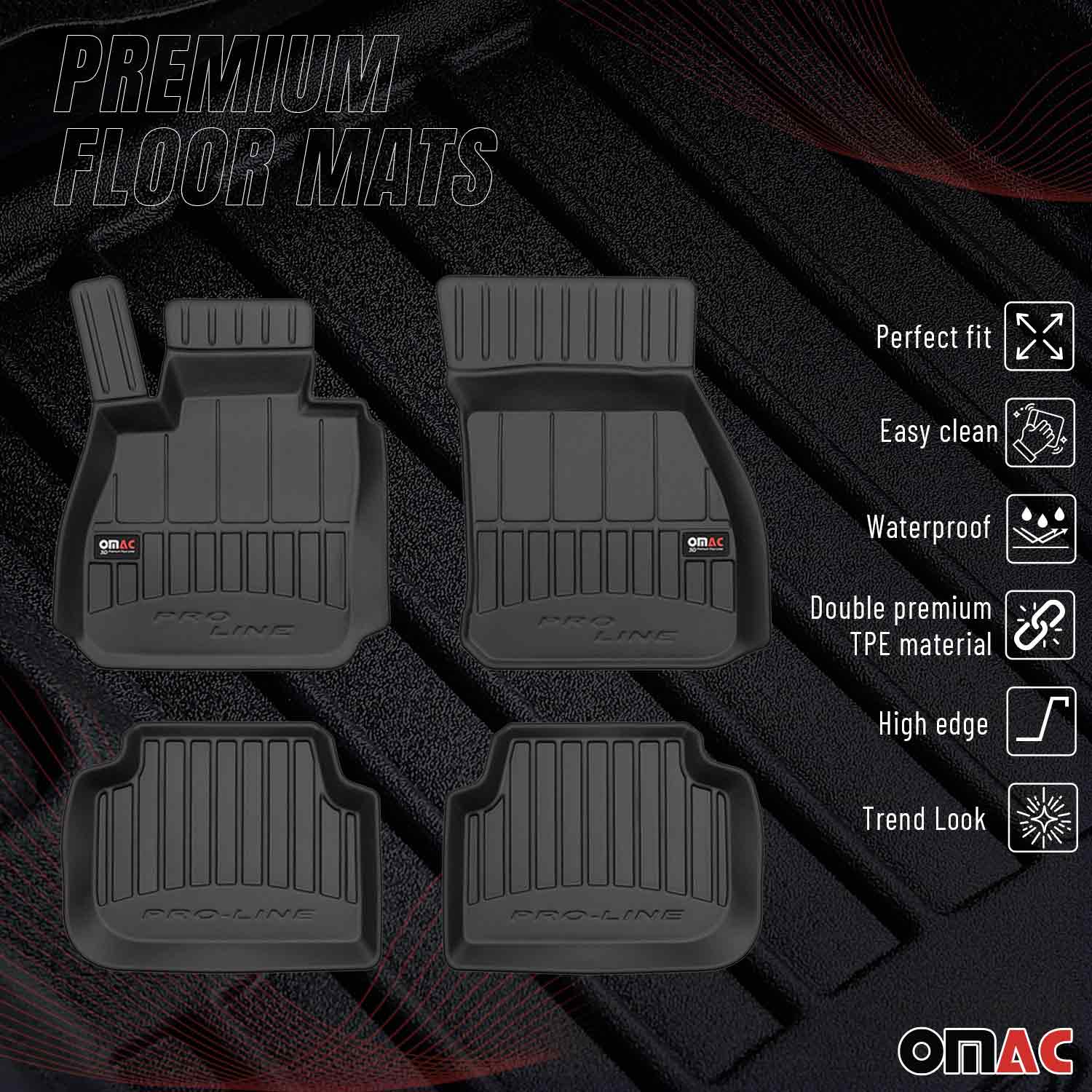 OMAC Gummi Fußmatten für Mini Clubman F54 2015-2024 Premium Gummi Schwarz 4tlg - Image 2