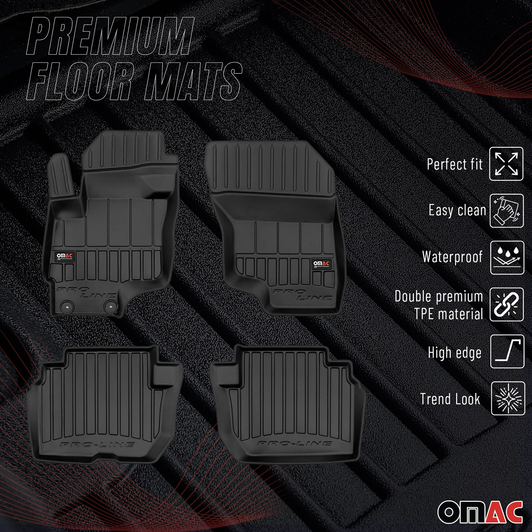 OMAC Gummi Fußmatten für Mitsubishi Outlander PHEV 2013-2021 Premium TPE 4x - Image 2