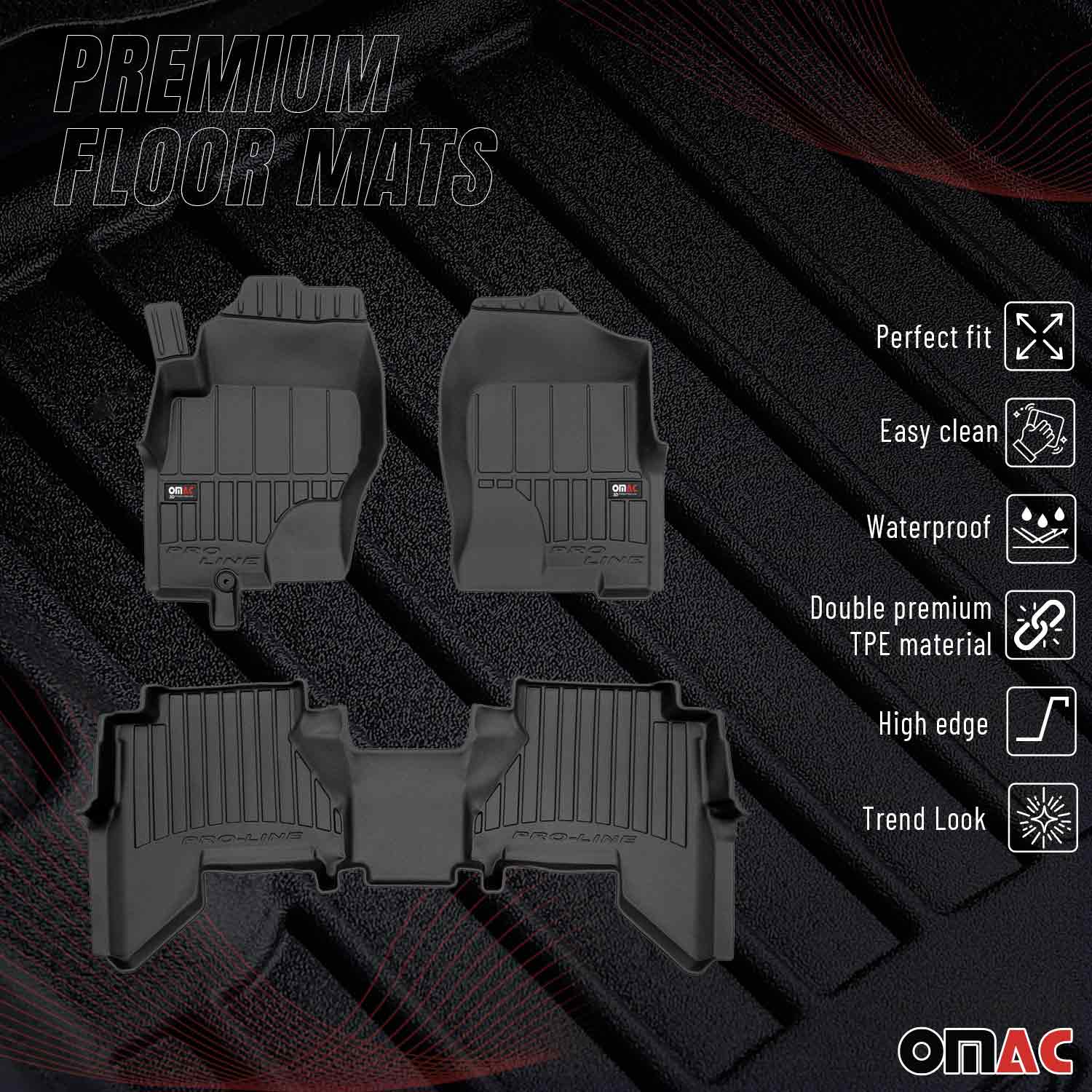 OMAC Gummi Fußmatten für Nissan Pathfinder 2005-2014 Premium Gummi Schwarz 3tlg - Image 2