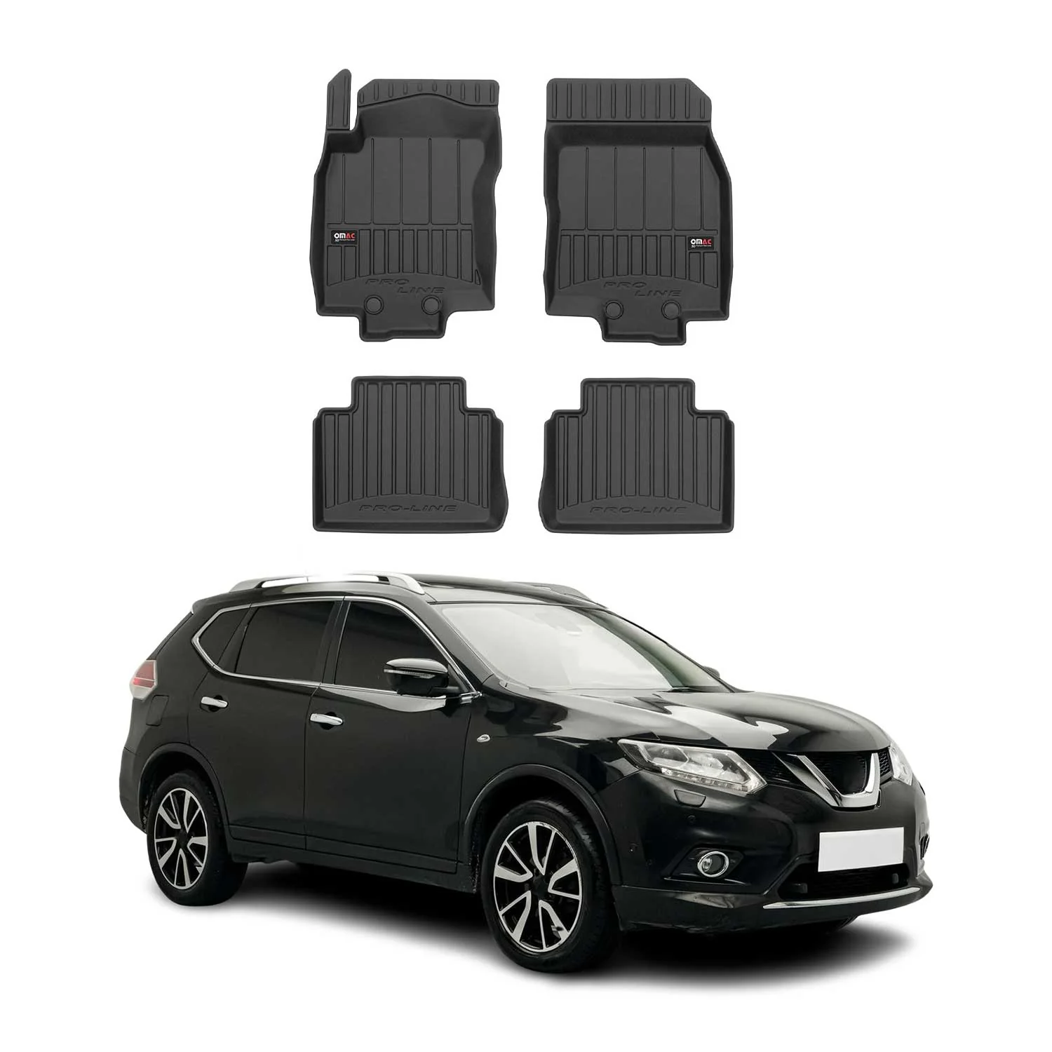 OMAC Gummi Fußmatten für Nissan X-Trail 2013-2021 Premium TPE Automatten 4tlg