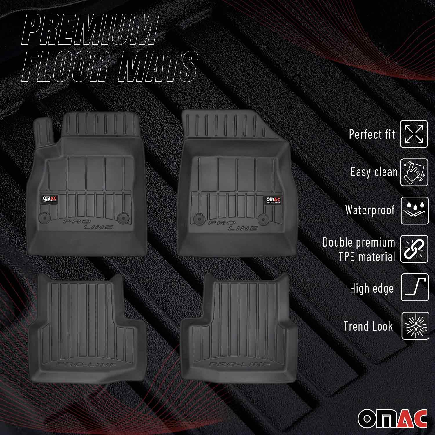 OMAC Gummi Fußmatten für Opel Astra 2015-2021 Premium TPE Automatten Schwarz 4x - Image 2