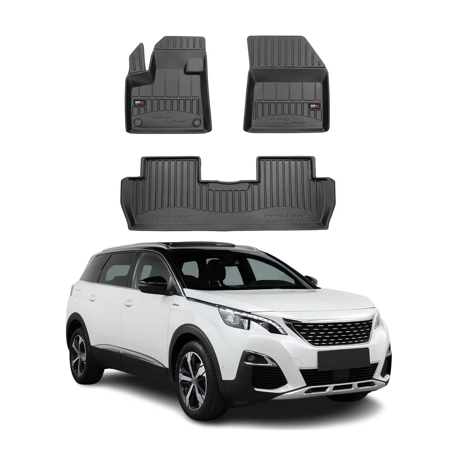 OMAC Gummi Fußmatten für Peugeot 5008 2017-2024 Premium TPE Automatten 3tlg