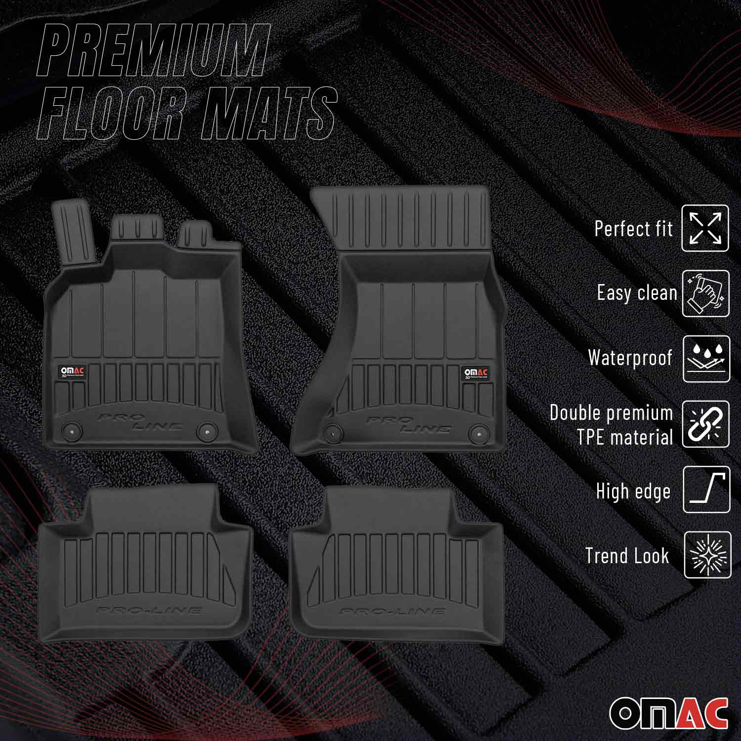 OMAC Gummi Fußmatten für Porsche Macan 95B 2014-2024 Premium Gummi Schwarz 4tlg - Image 2