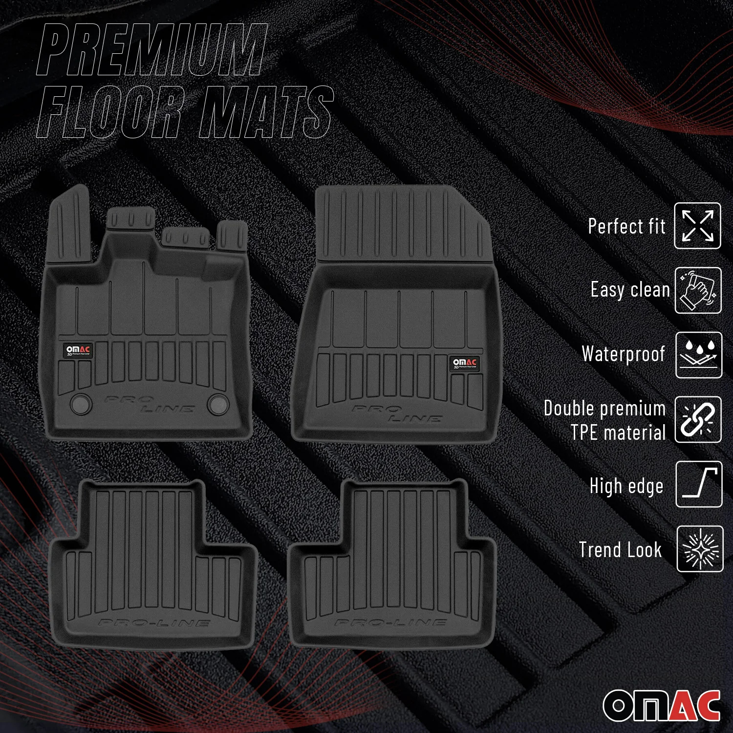 OMAC Gummi Fußmatten für Renault Captur 2019-2026 Premium TPE Automatten 4tlg - Image 2