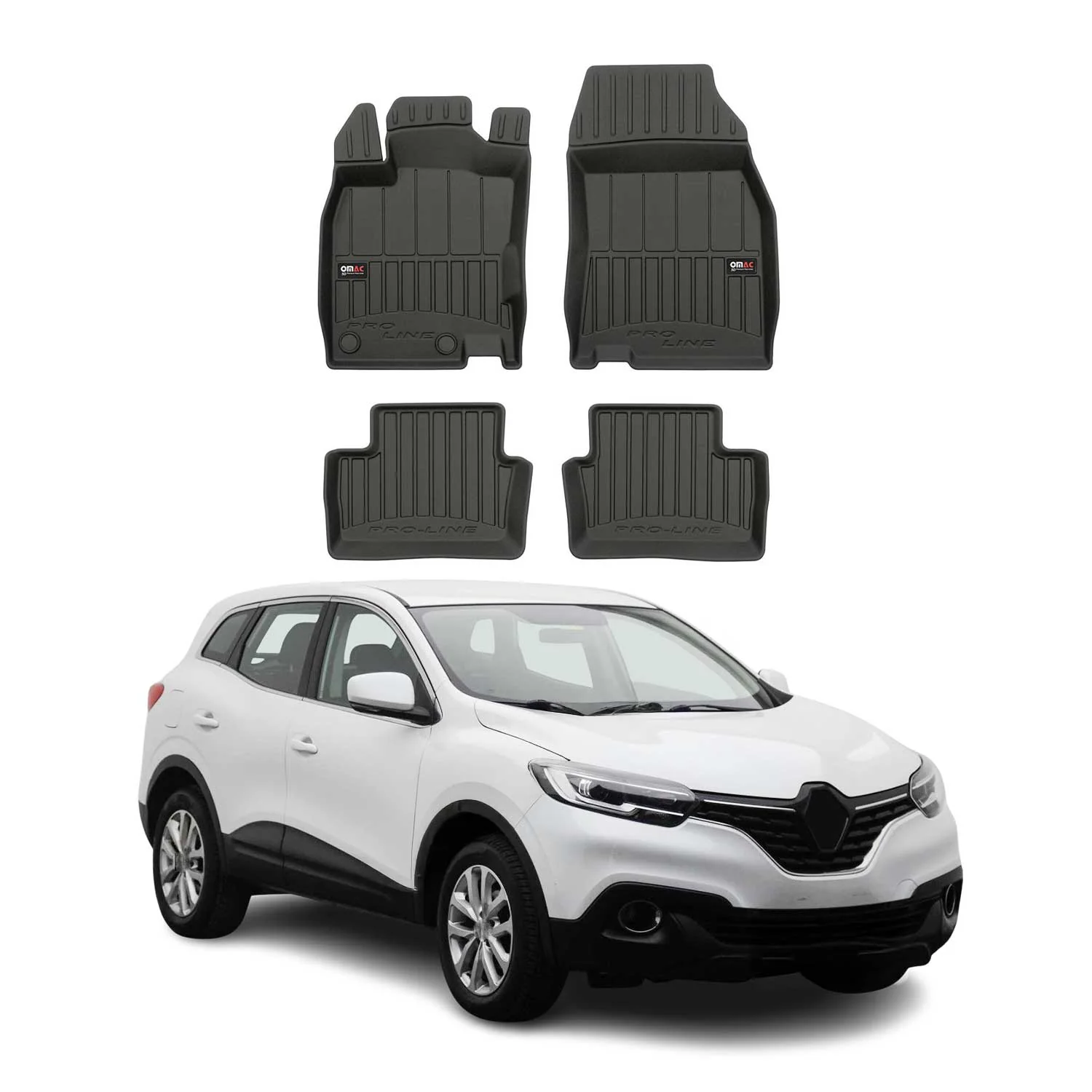OMAC Gummi Fußmatten für Renault Kadjar 2015-2022 Premium TPE Automatten 4tlg