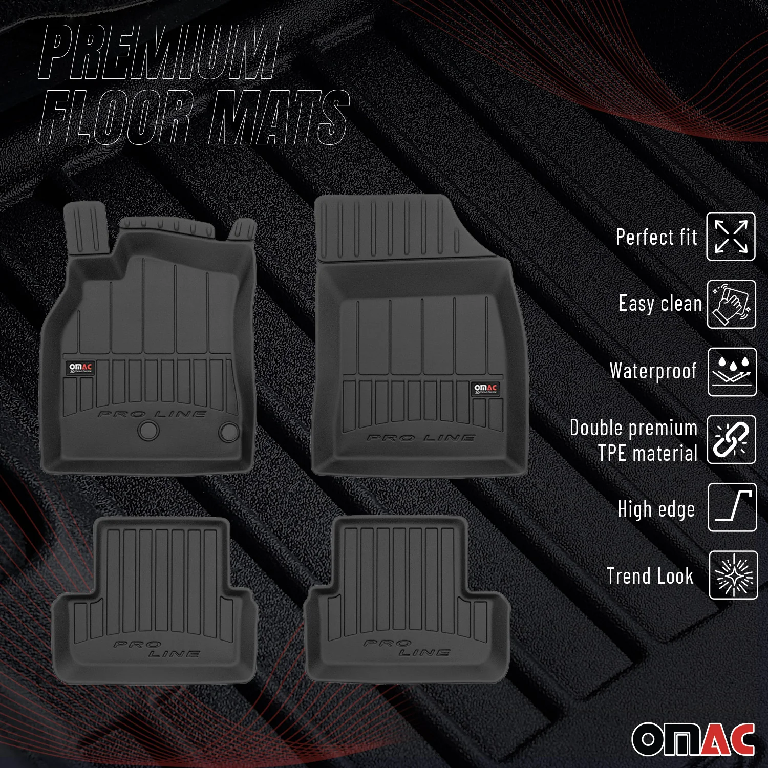 OMAC Gummi Fußmatten für Renault Megane 2008-2015 Premium TPE Automatten 4tlg - Image 2