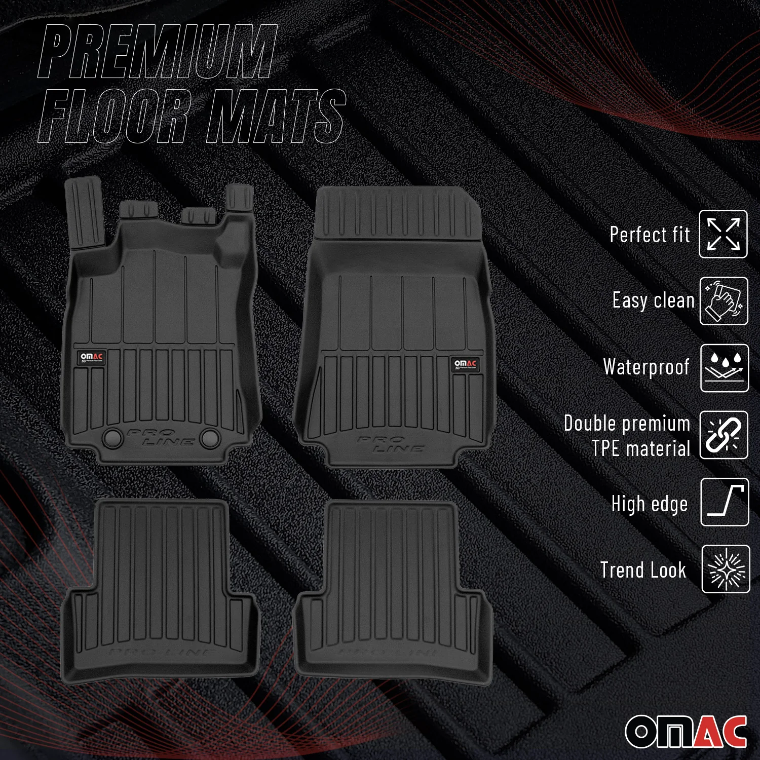 OMAC Gummi Fußmatten für Renault Modus 2004-2012 Premium TPE Automatten 4tlg - Image 2