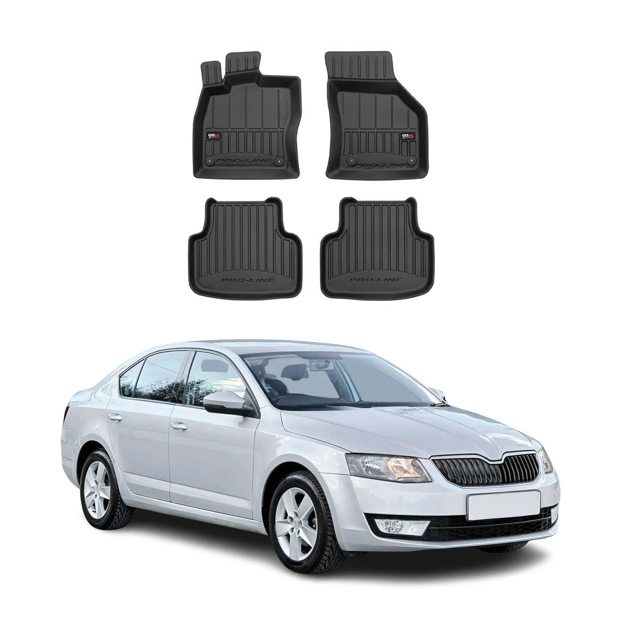 OMAC Gummi Fußmatten für Skoda Octavia 2013-2019 Premium TPE Automatten 4tlg