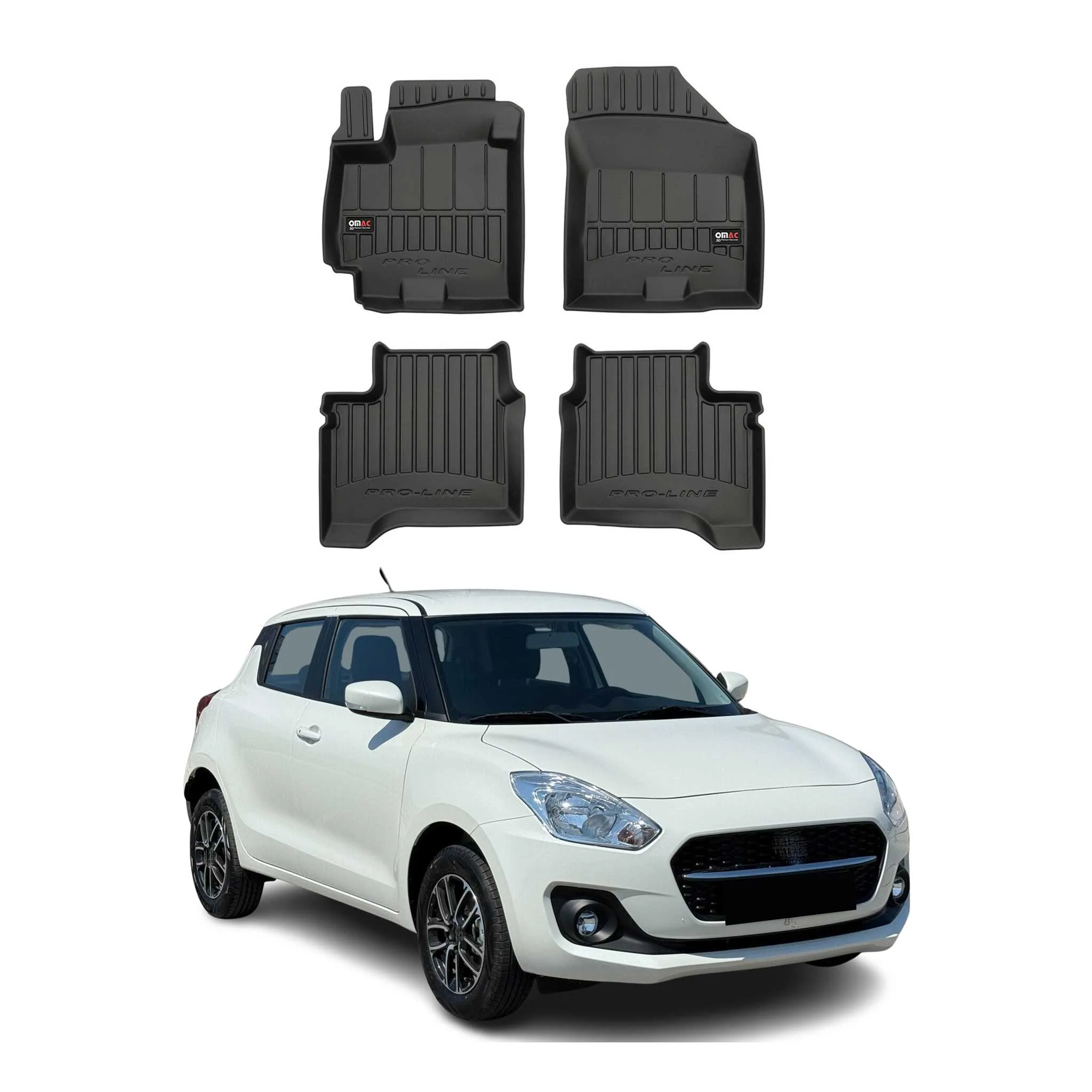 OMAC Gummi Fußmatten für Suzuki Swift 2017-2024 Premium TPE Automatten 4tlg