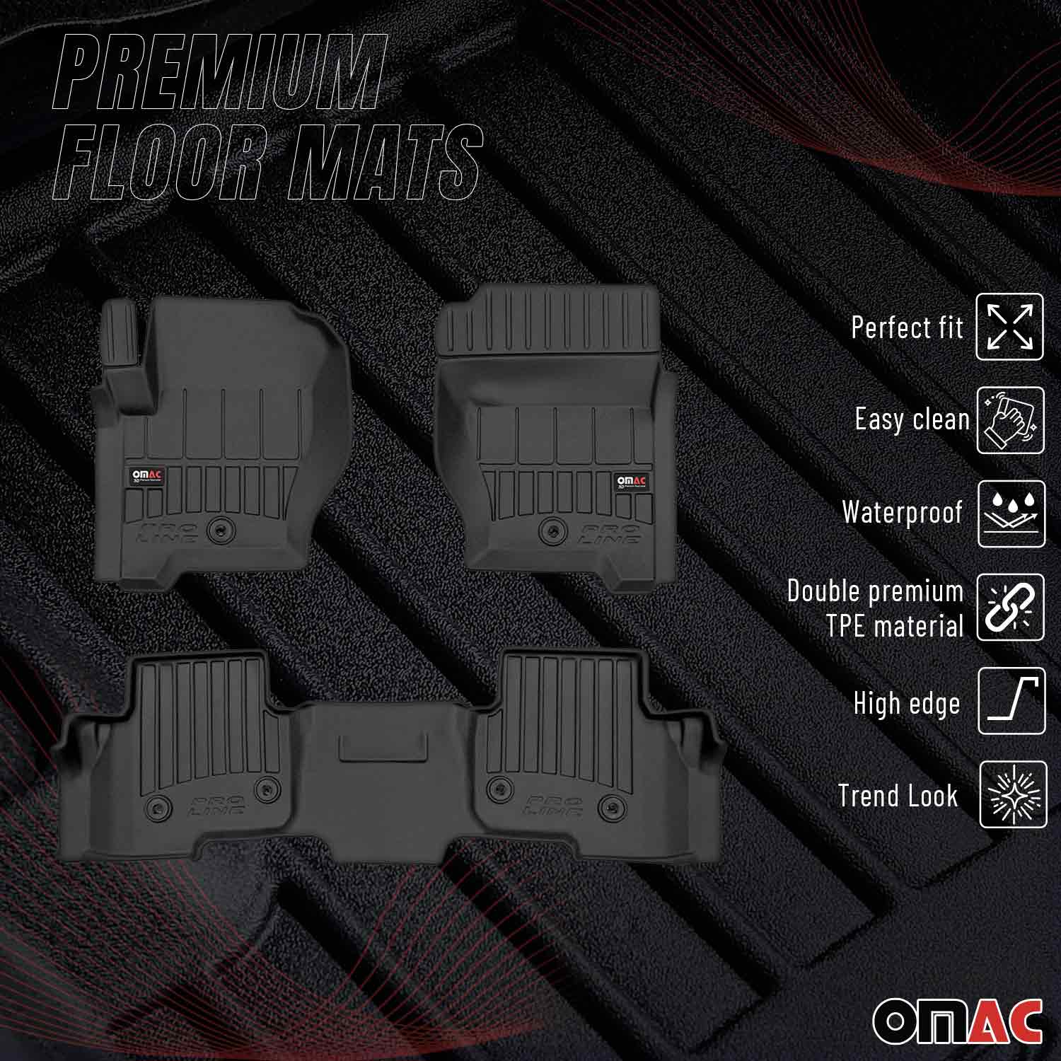 OMAC Gummi Fußmatten für Range Rover Evoque 2011-2019 Premium Gummi Schwarz 4tlg - Image 2