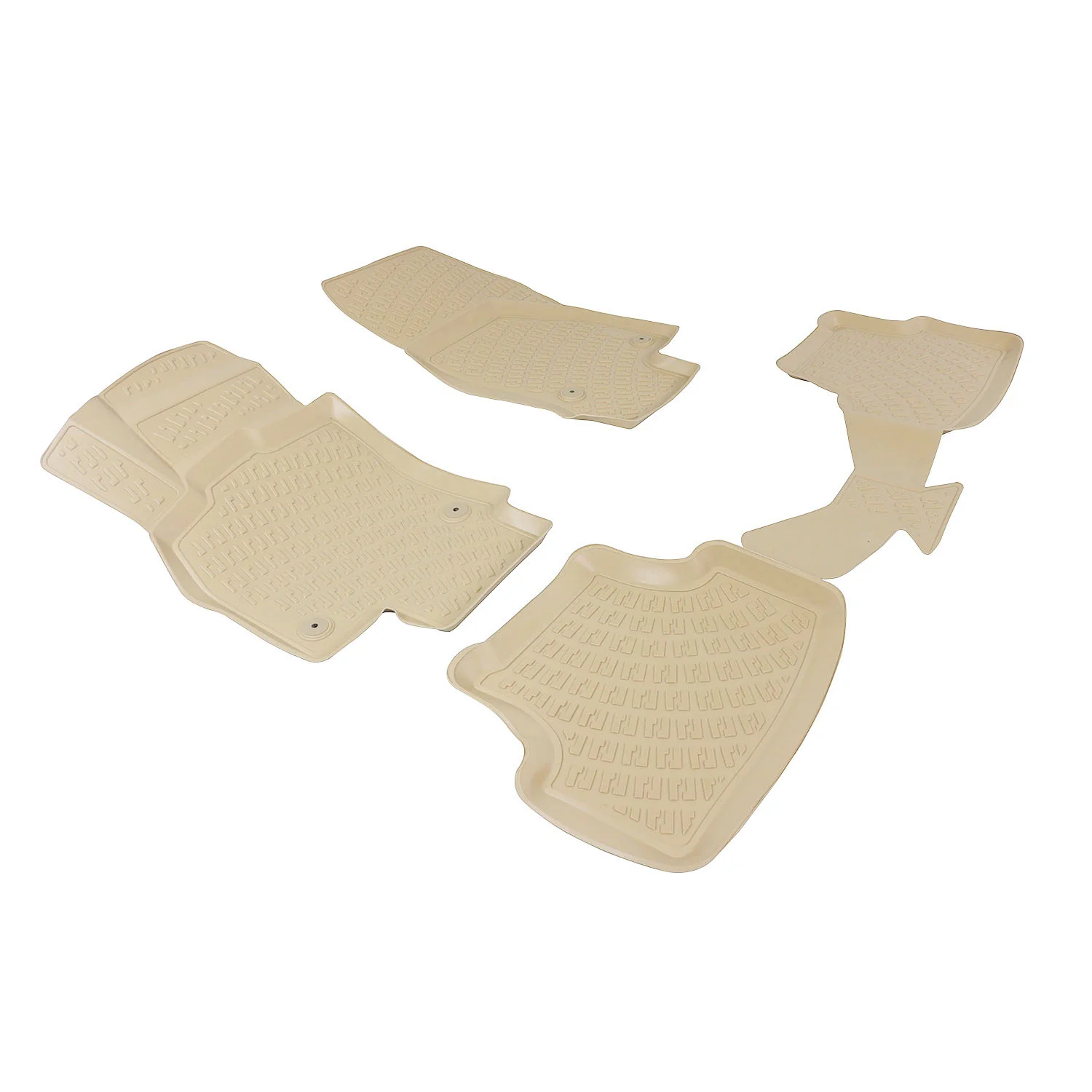 Fußmatten 3D Gummimatten für Audi Q2 2017-2026 Gummi TPE Beige 4tlg