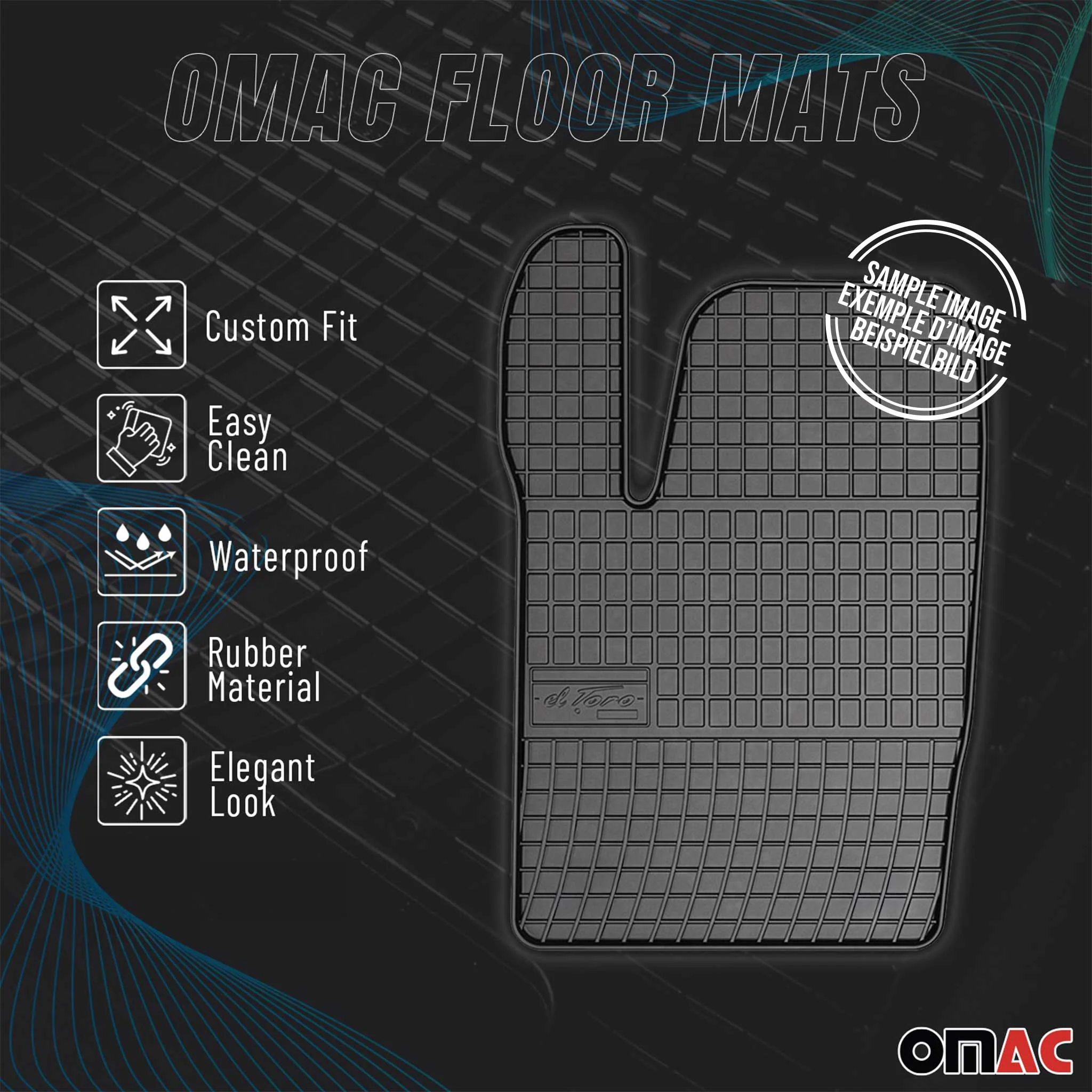 OMAC Gummi Fußmatten für Opel Vivaro C 2019-2026 Automatten Gummi TPE Schwarz 2x - Image 2