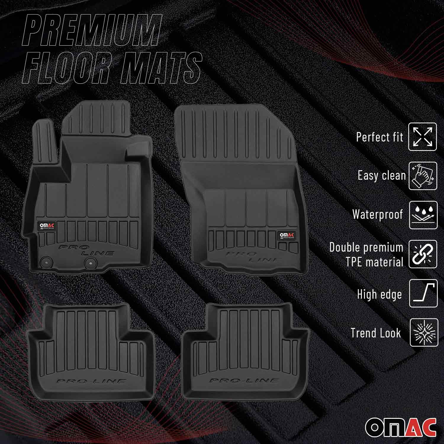 OMAC Gummi Fußmatten für Citroen C4 Aircross 2012-2017 Premium Gummi Schwarz 4x - Image 2