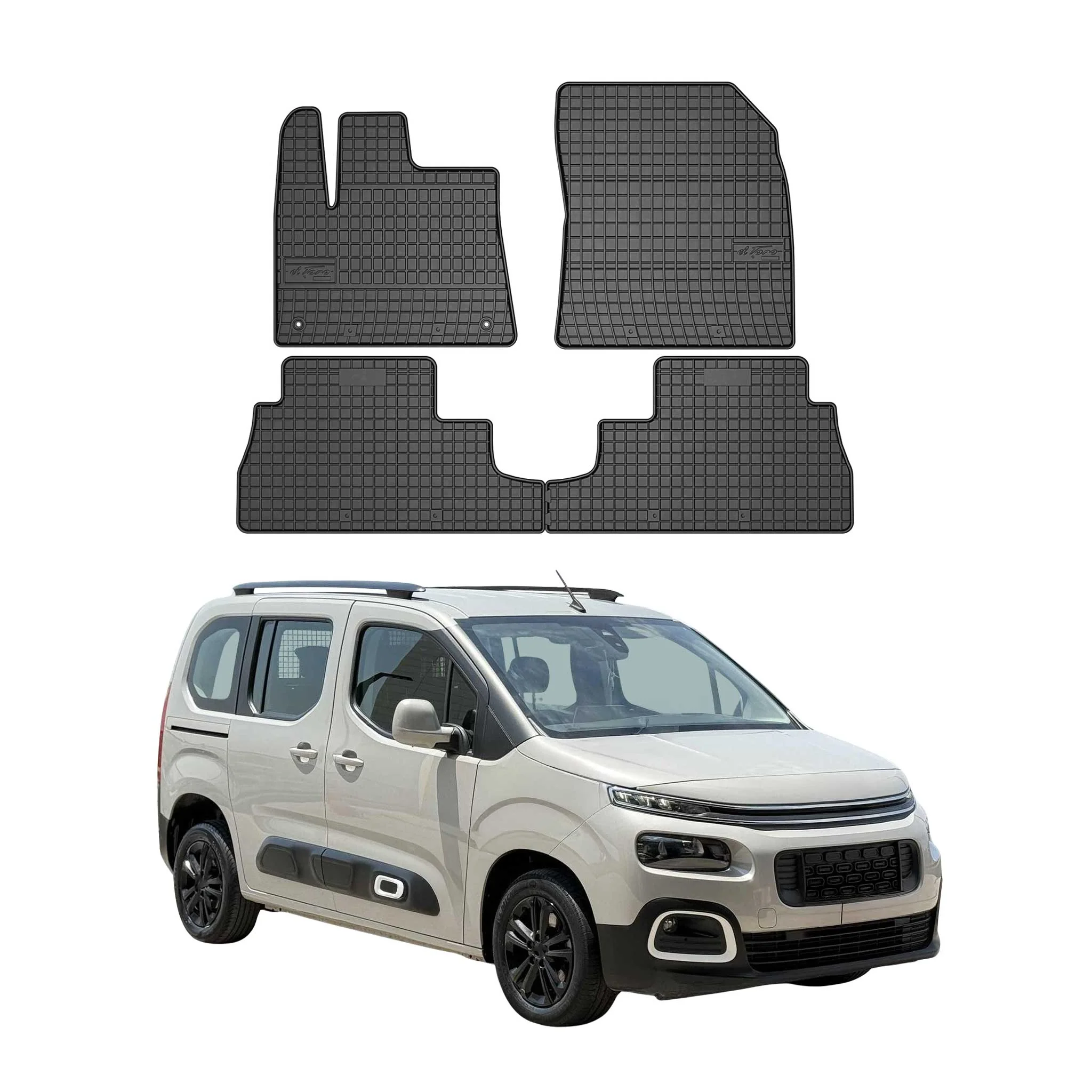 OMAC Gummi Fußmatten für Fiat Doblo 3 2022-2026 Automatten Gummi Schwarz 4tlg