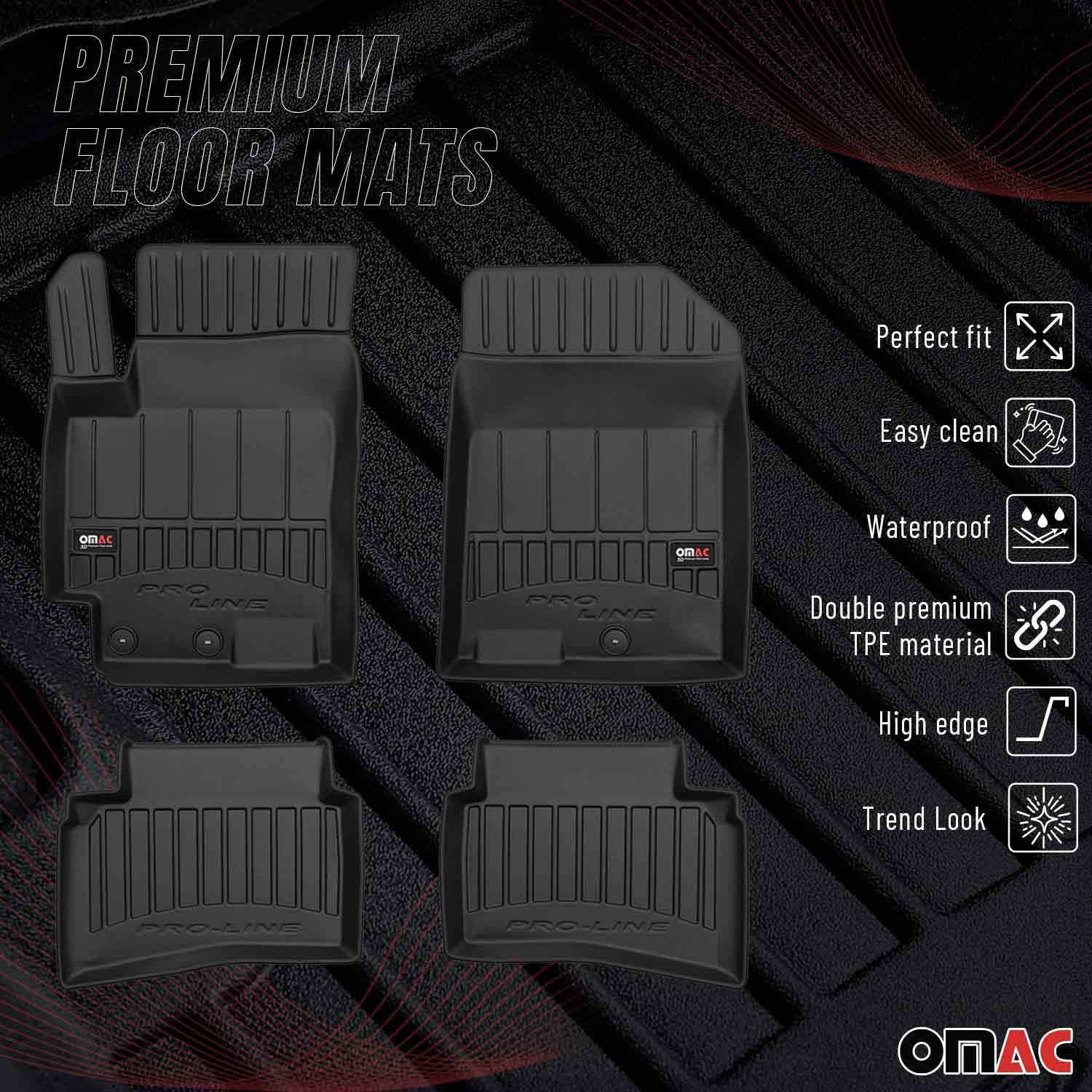 OMAC Gummi Fußmatten für Kia Stonic 2017-2026 Premium TPE Automatten Schwarz 4x - Image 2