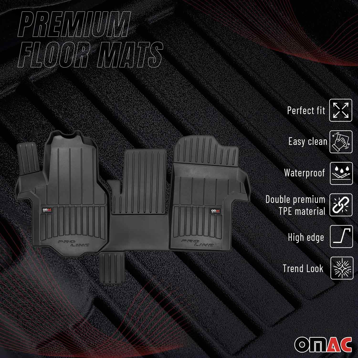 OMAC Gummi Fußmatten für MAN TGE 2017-2026 Premium TPE 3D Automatten Schwarz 1x - Image 2