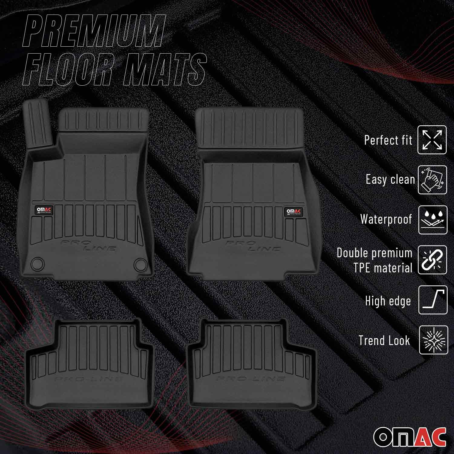 OMAC Gummi Fußmatten für Mercedes GLA H247 2020-2026 Premium Gummi Schwarz 4tlg - Image 2